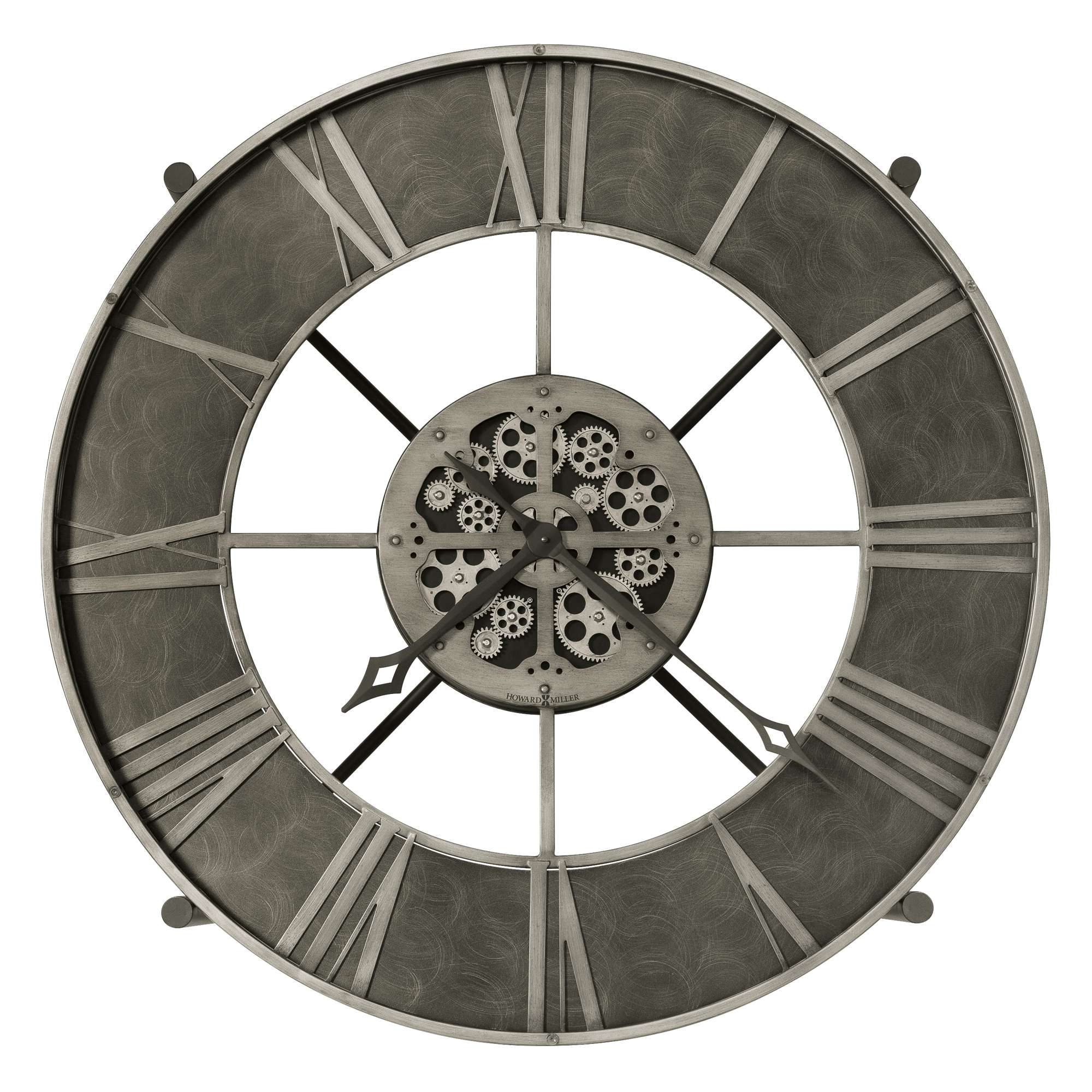 Industrial-style wall clock with a gear design