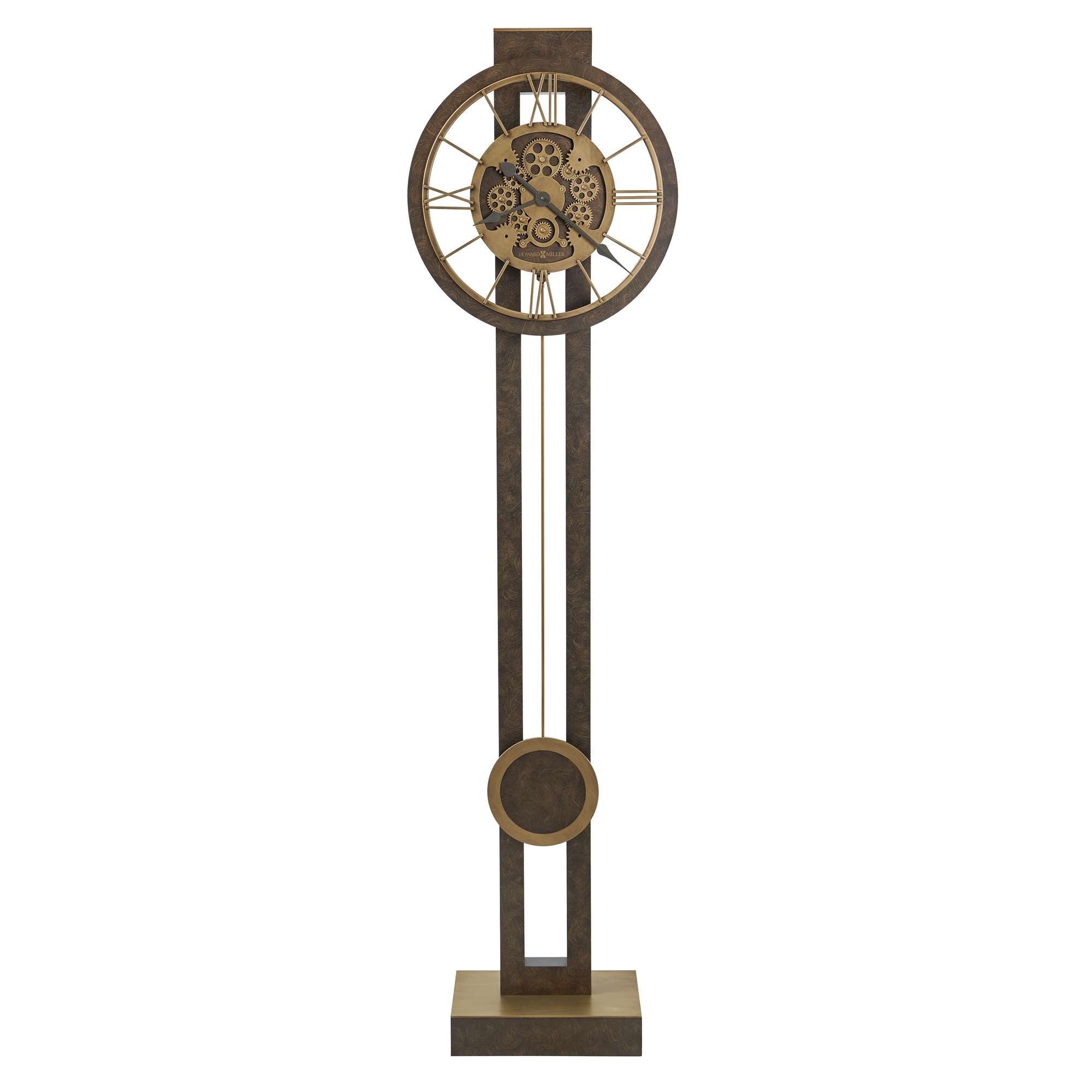 Tall decorative clock with a circular top and a minimalist design