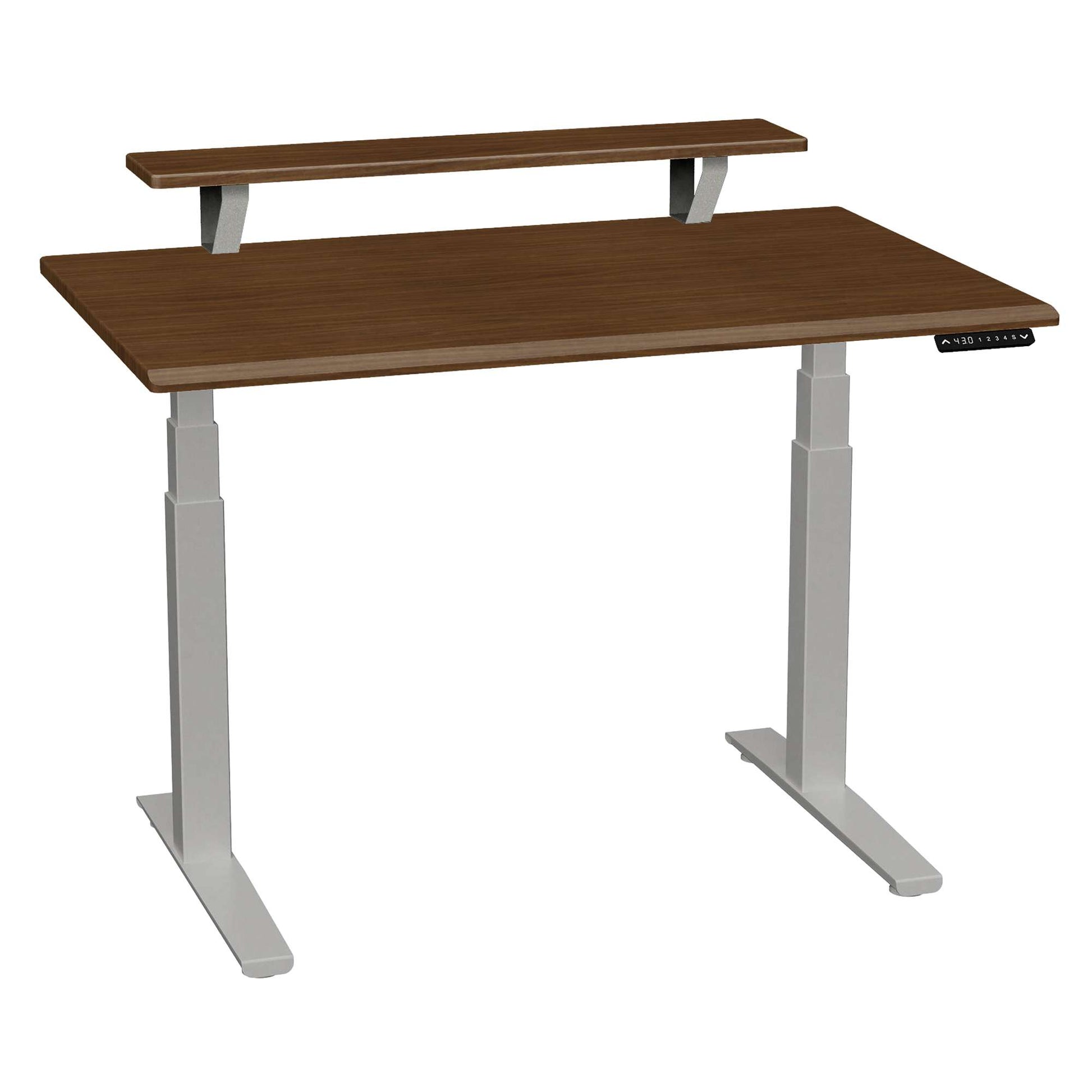 Bureau haut de gamme SmartMoves de 48 po avec étagère surélevée et base réglable en hauteur