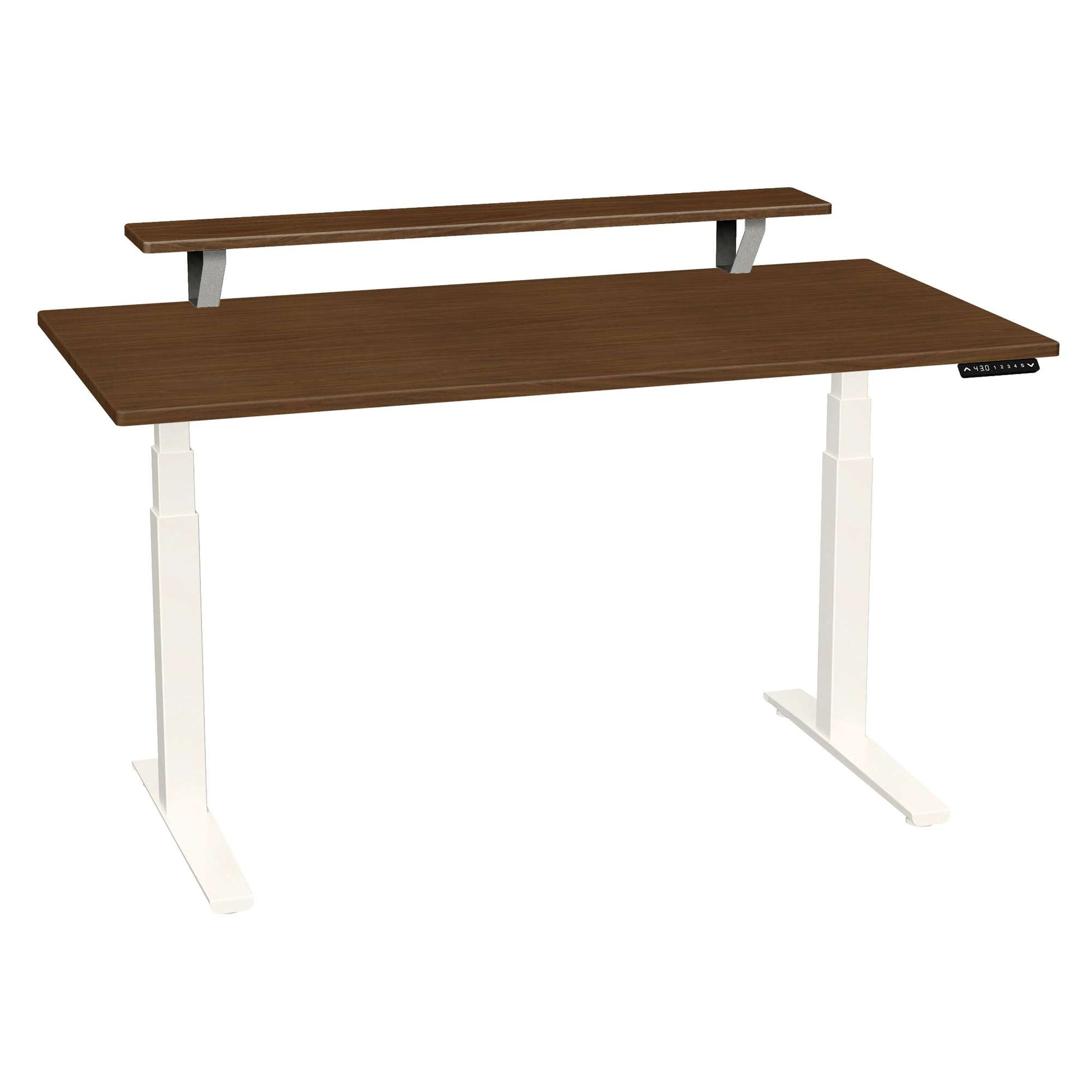 Bureau haut de gamme SmartMoves de 60 po avec étagère surélevée et base réglable en hauteur