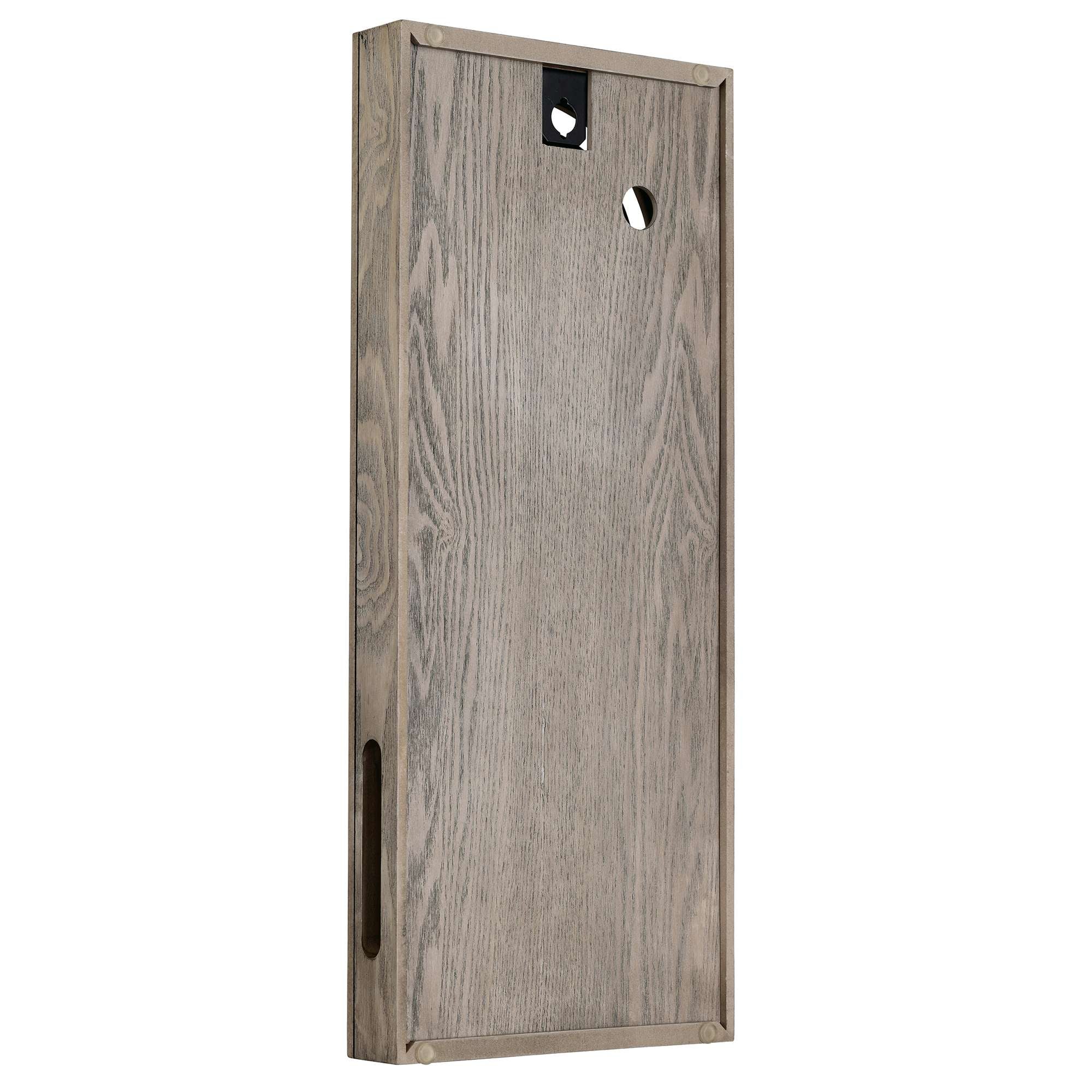 Wooden bean bag toss game board with two holes