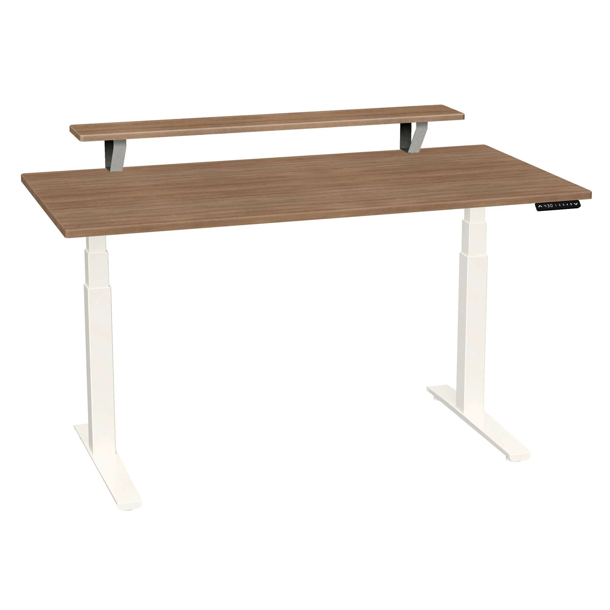 Bureau haut de gamme SmartMoves de 60 po avec étagère surélevée et base réglable en hauteur