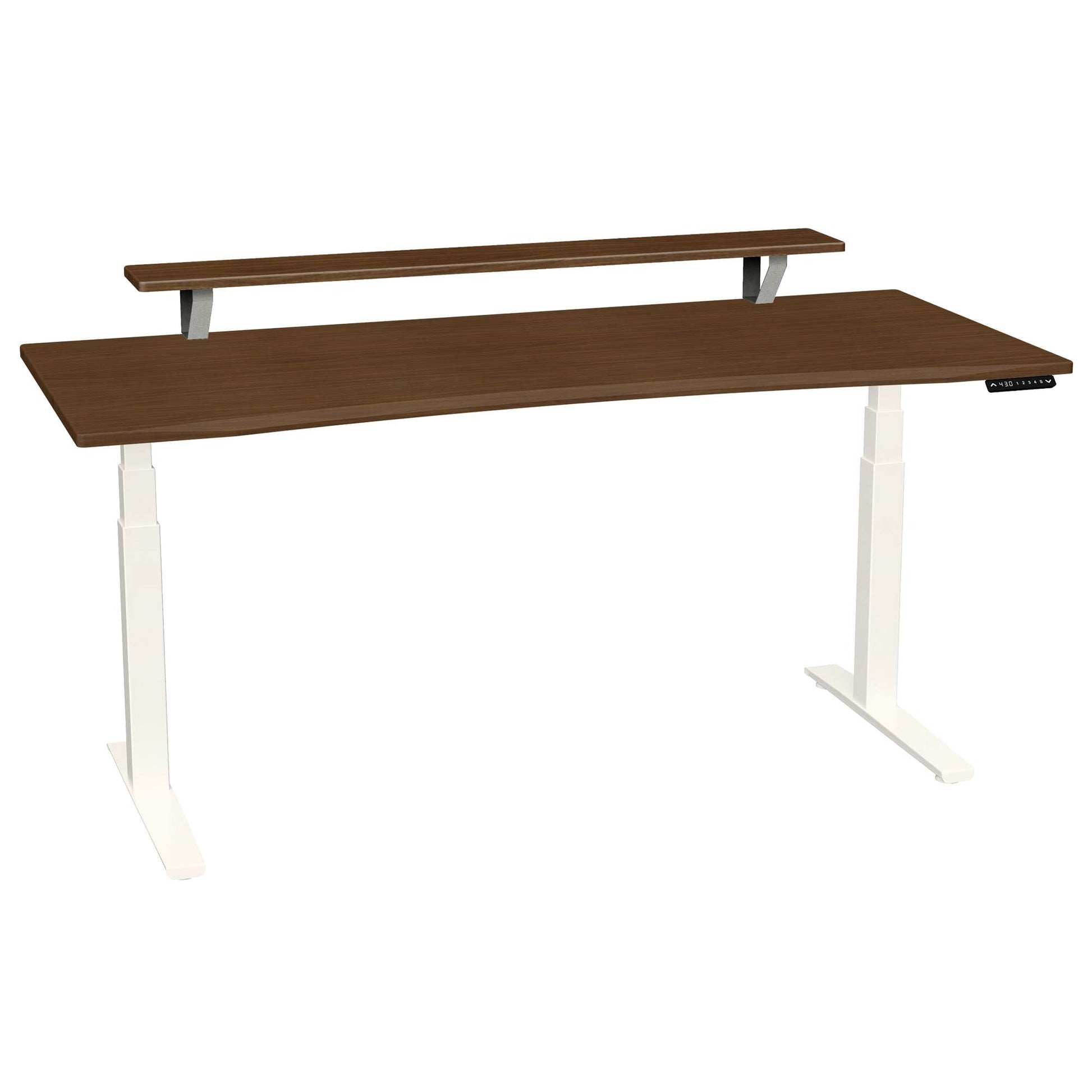 Bureau haut de gamme SmartMoves de 72 po avec étagère surélevée et base réglable en hauteur