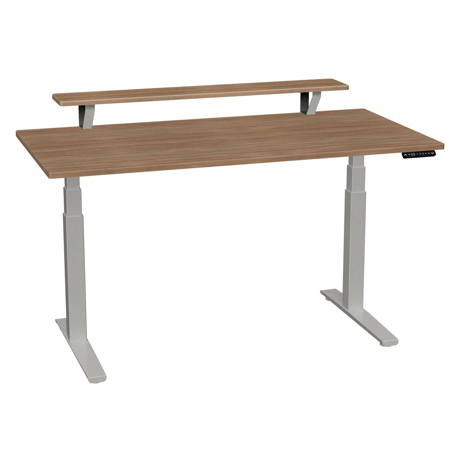 Bureau haut de gamme SmartMoves de 60 po avec étagère surélevée et base réglable en hauteur