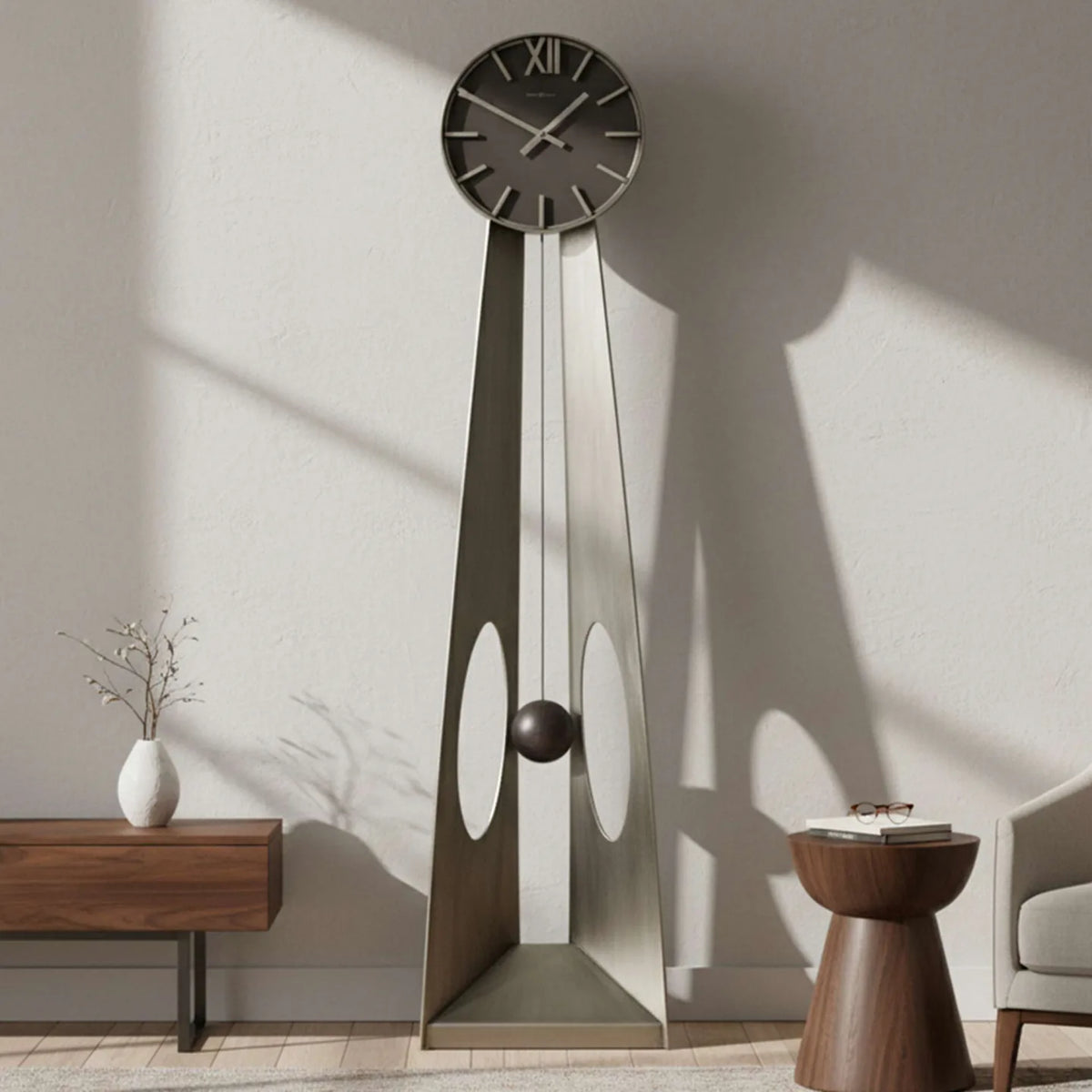Howard Miller Odie Grandfather Clock, 74-inch, in a styled room