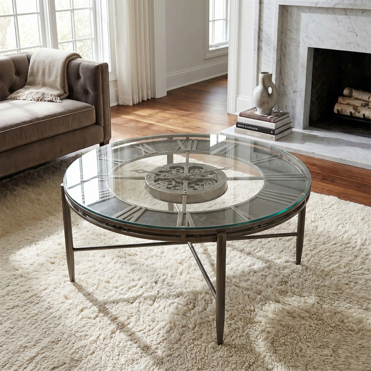 Howard Miller Elon Clock Table, 42-inch, in a styled room