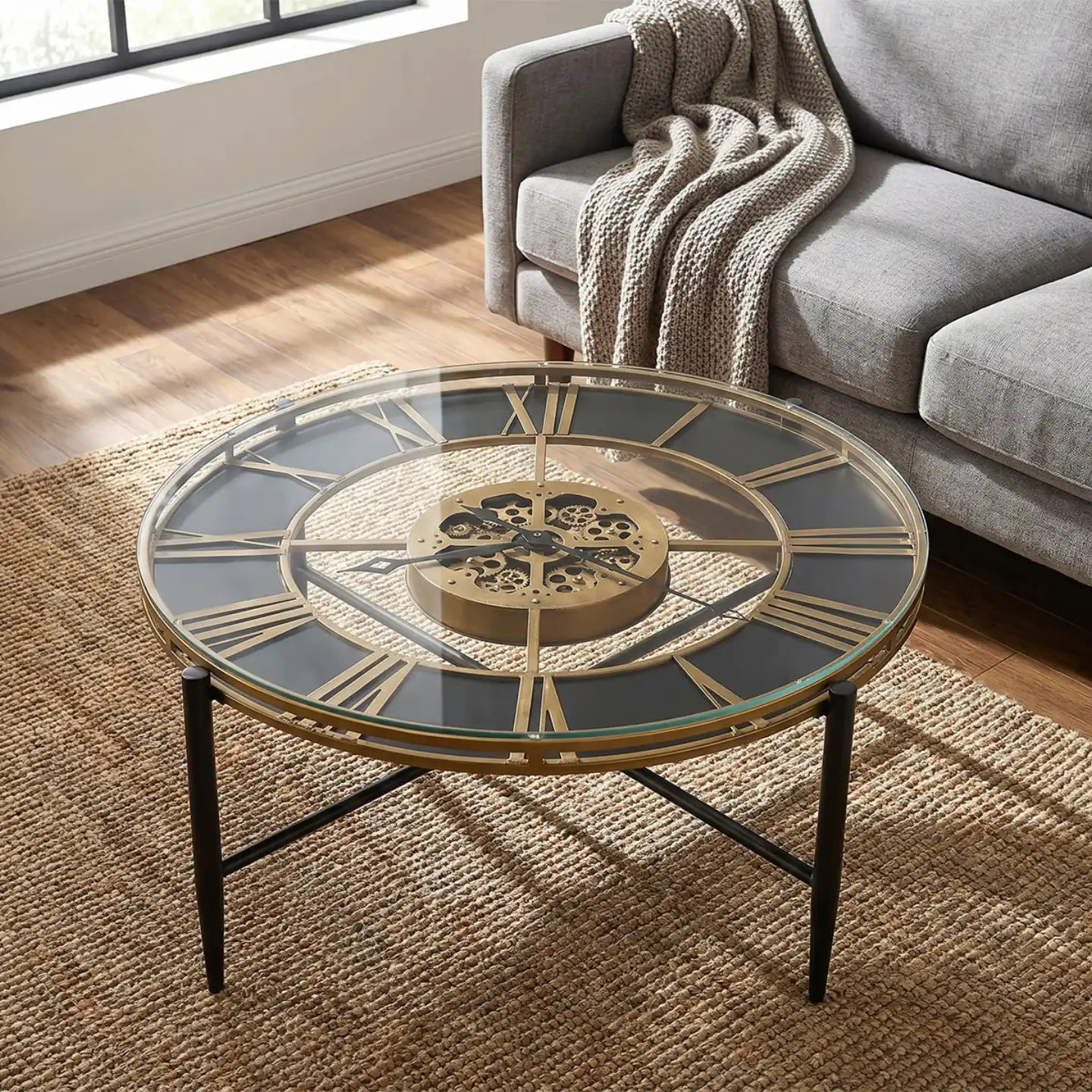 Howard Miller Mayer Clock Table, 42-inch, in a styled room