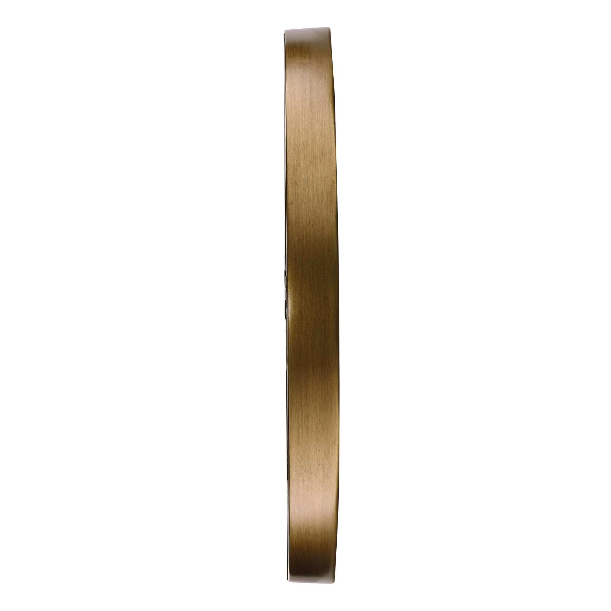 Side view of a bronze-colored ring.
