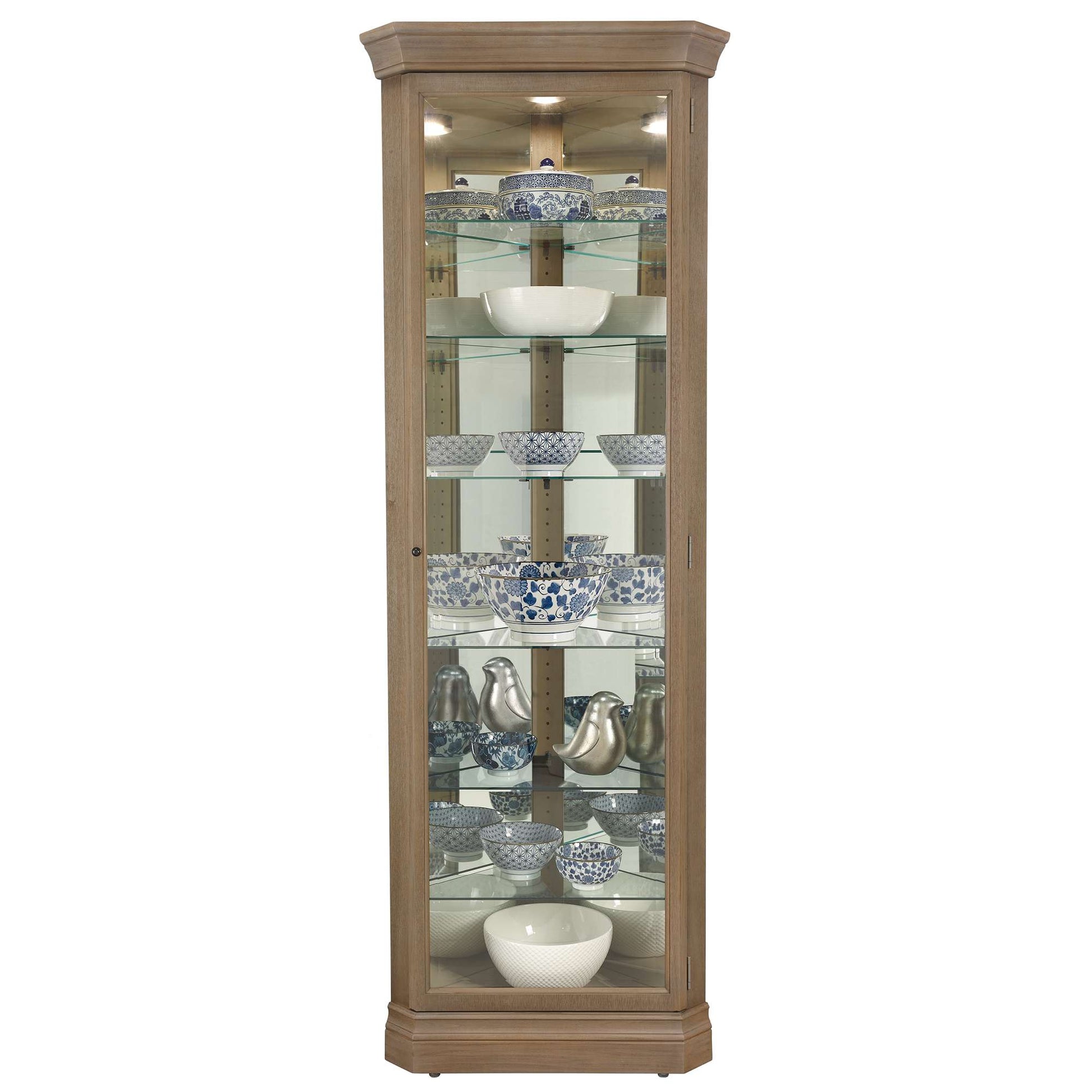 Delia III Corner Curio Cabinet