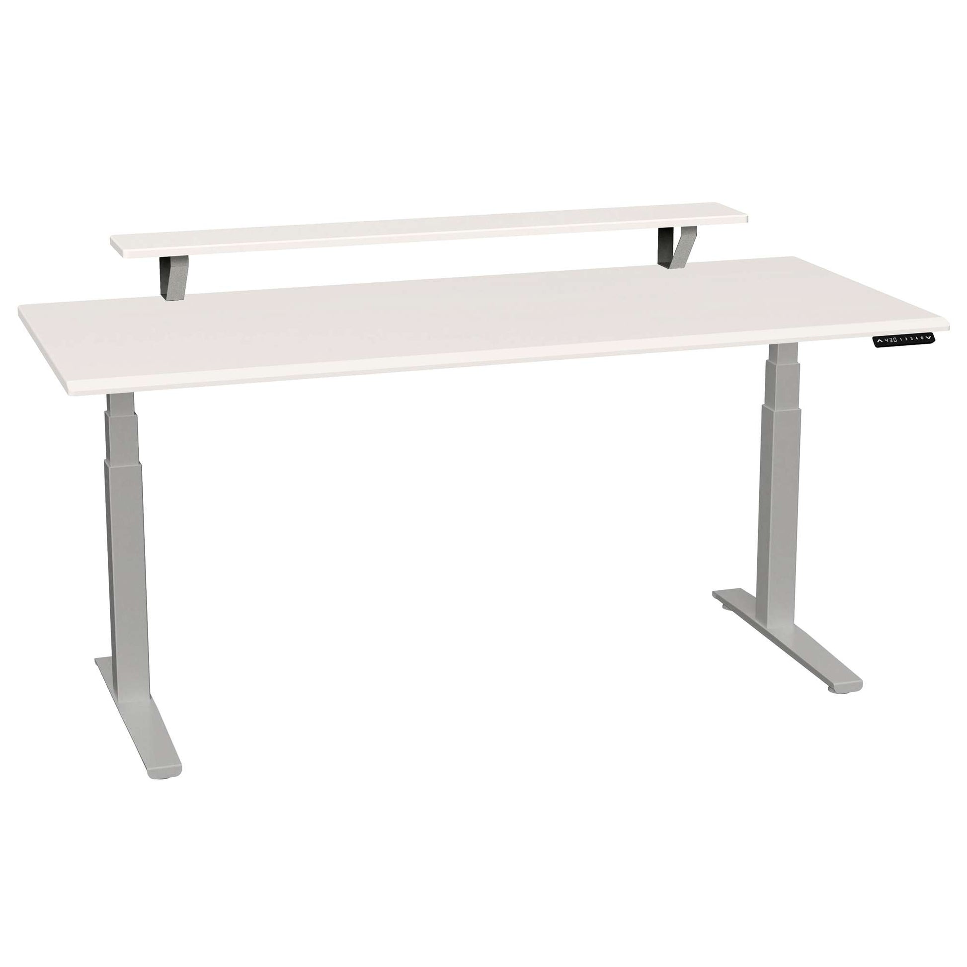 Bureau SmartMoves de 72 po avec étagère surélevée et base réglable en hauteur