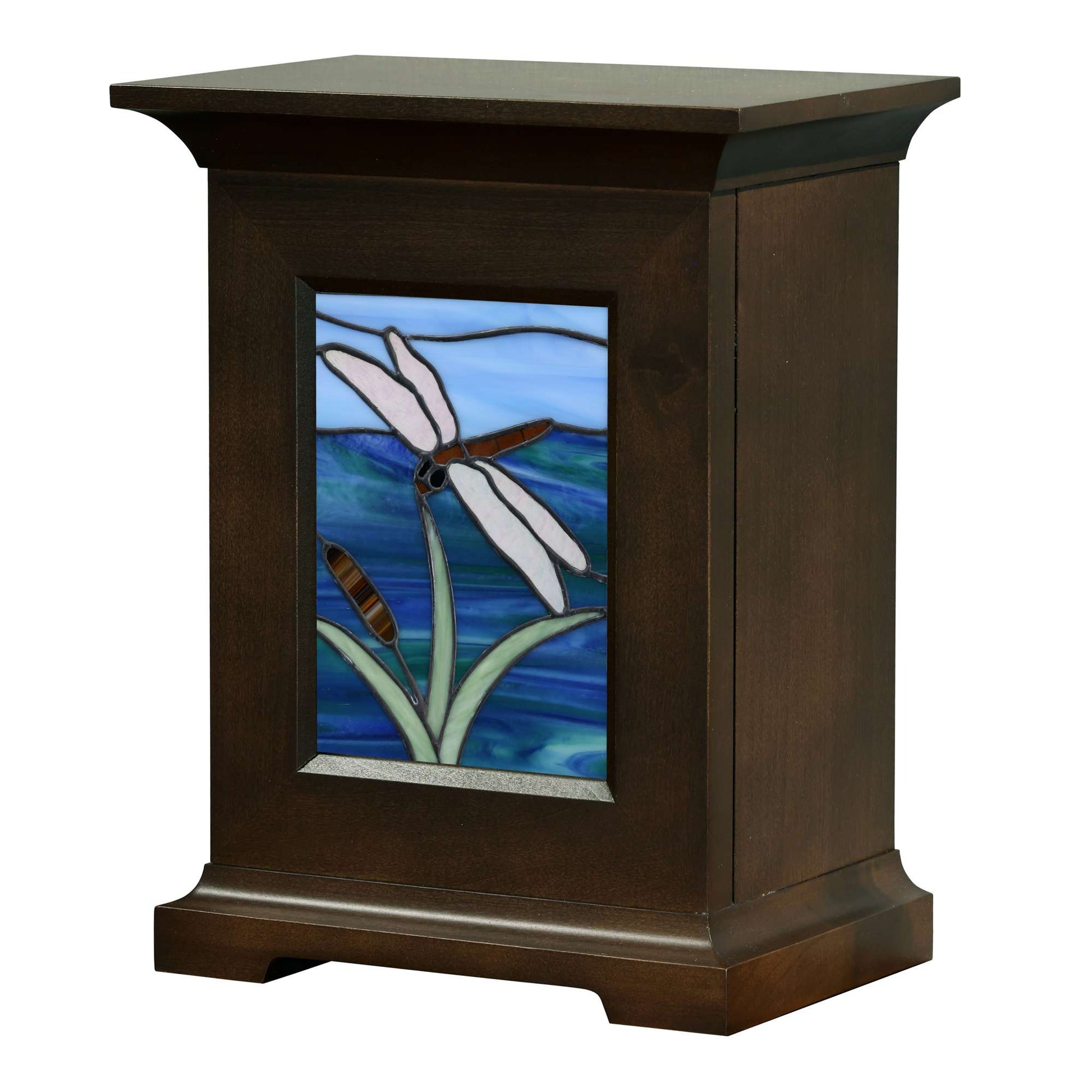 Transitions Urn with Dragonfly Stained Glass Insert