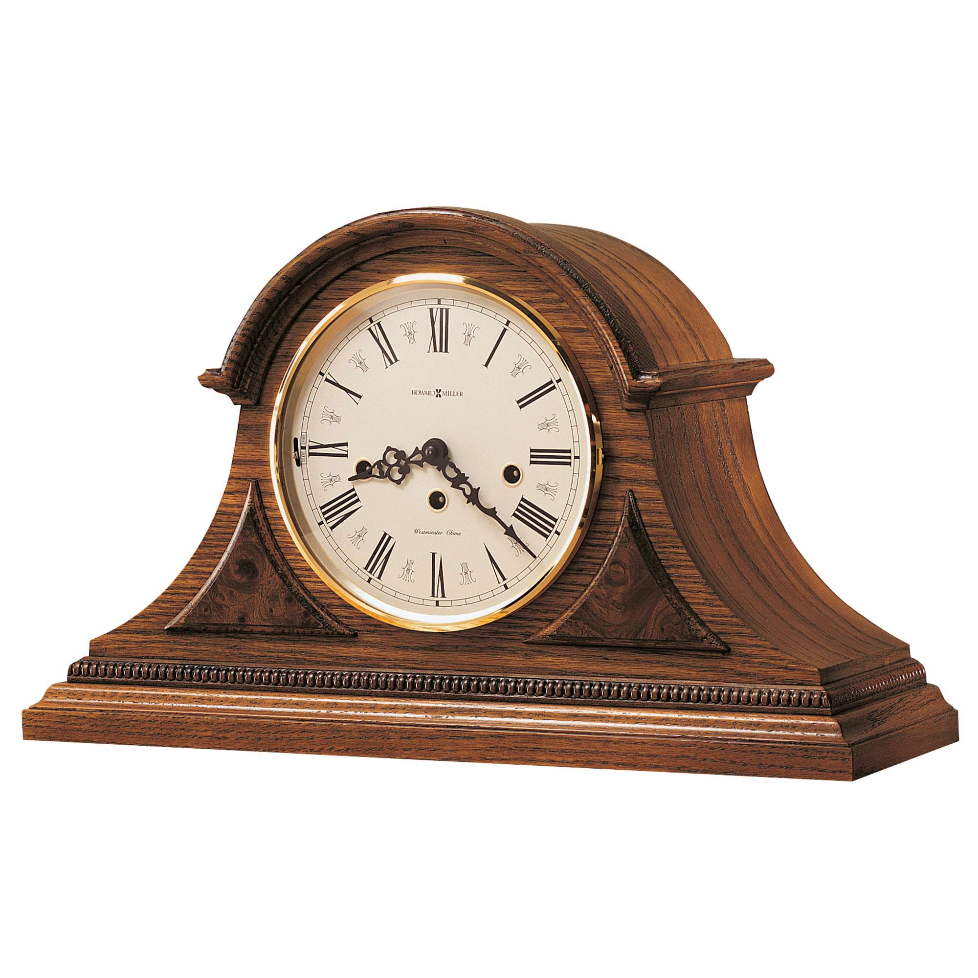 Vintage wooden mantel clock with Roman numerals