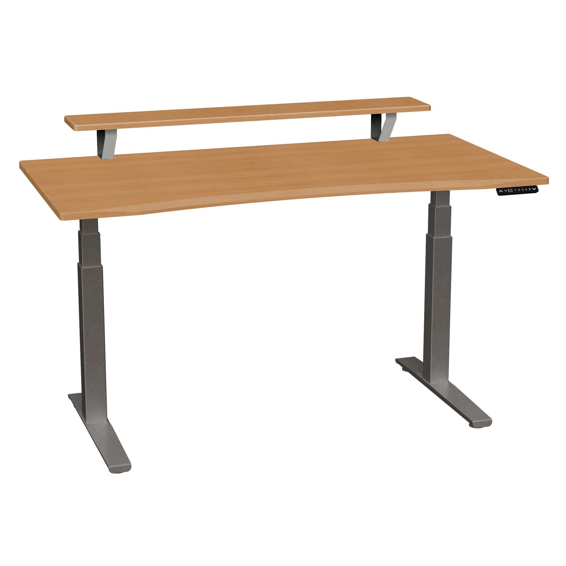 Bureau haut de gamme SmartMoves de 60 po avec étagère surélevée et base réglable en hauteur