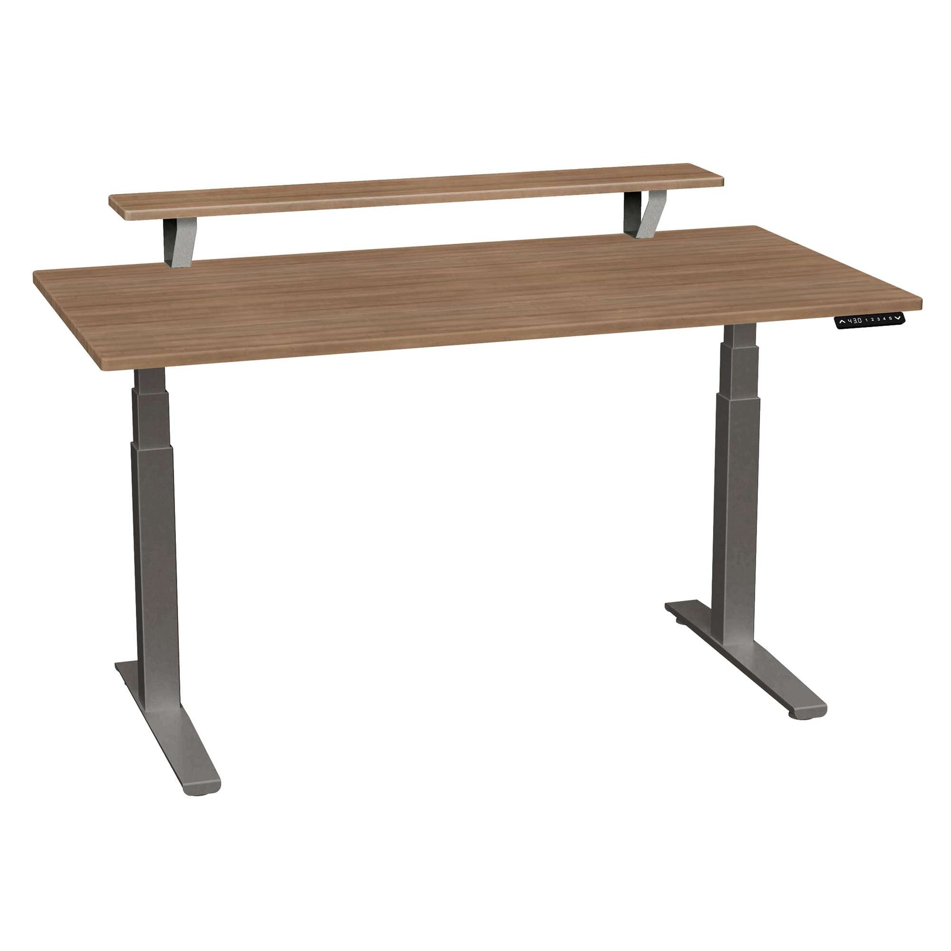Bureau haut de gamme SmartMoves de 60 po avec étagère surélevée et base réglable en hauteur