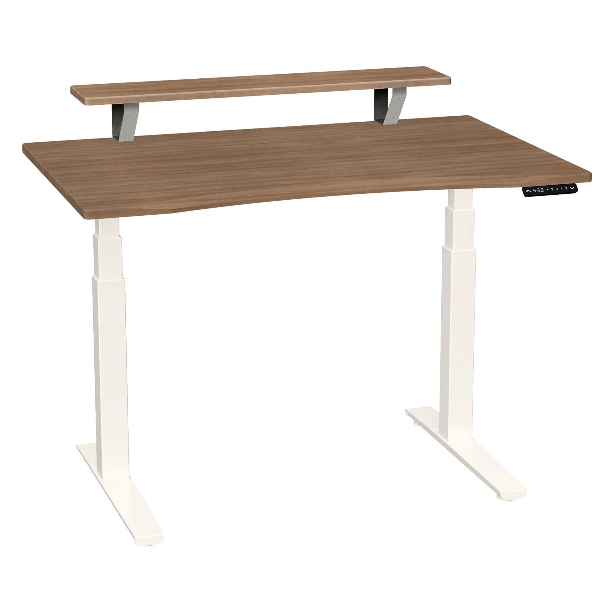 Bureau haut de gamme SmartMoves de 48 po avec étagère surélevée et base réglable en hauteur