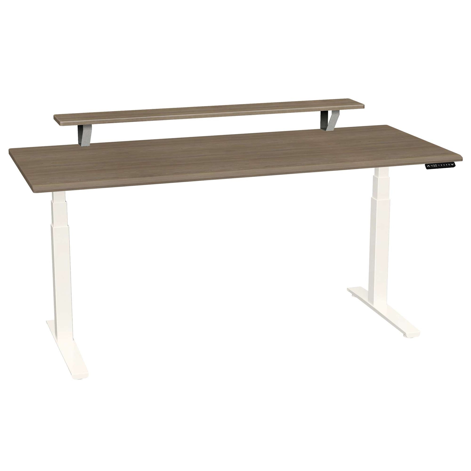 Bureau haut de gamme SmartMoves de 72 po avec étagère surélevée et base réglable en hauteur
