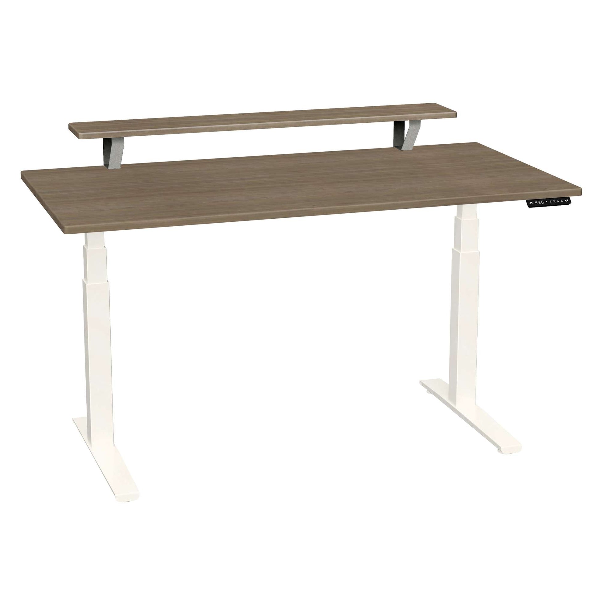 Bureau haut de gamme SmartMoves de 60 po avec étagère surélevée et base réglable en hauteur