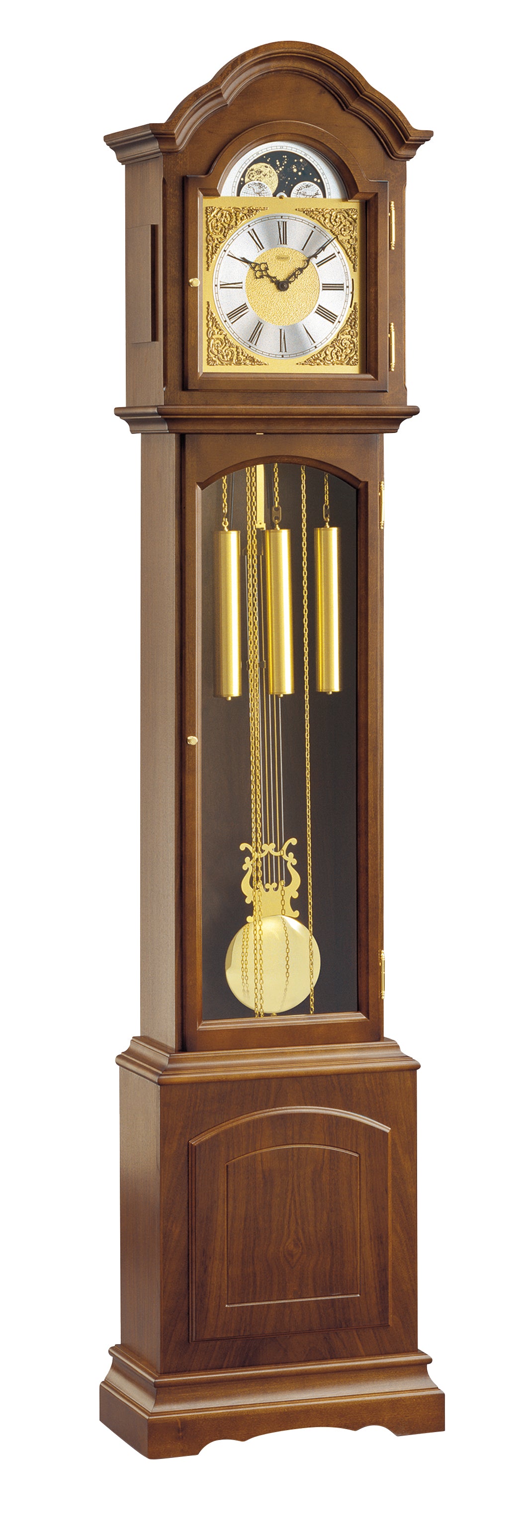 Kieninger Antique Grandfather Clock with Moon Dial and Lyre Pendulum