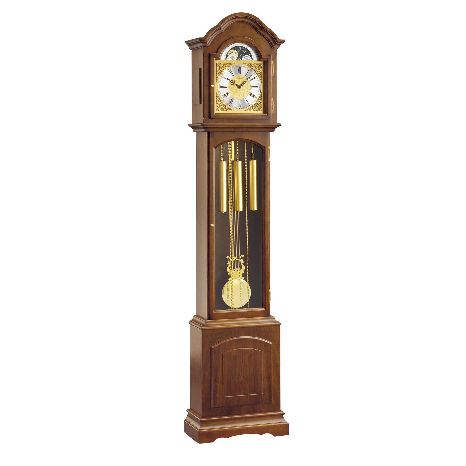 Kieninger Antique Grandfather Clock with Moon Dial and Lyre Pendulum