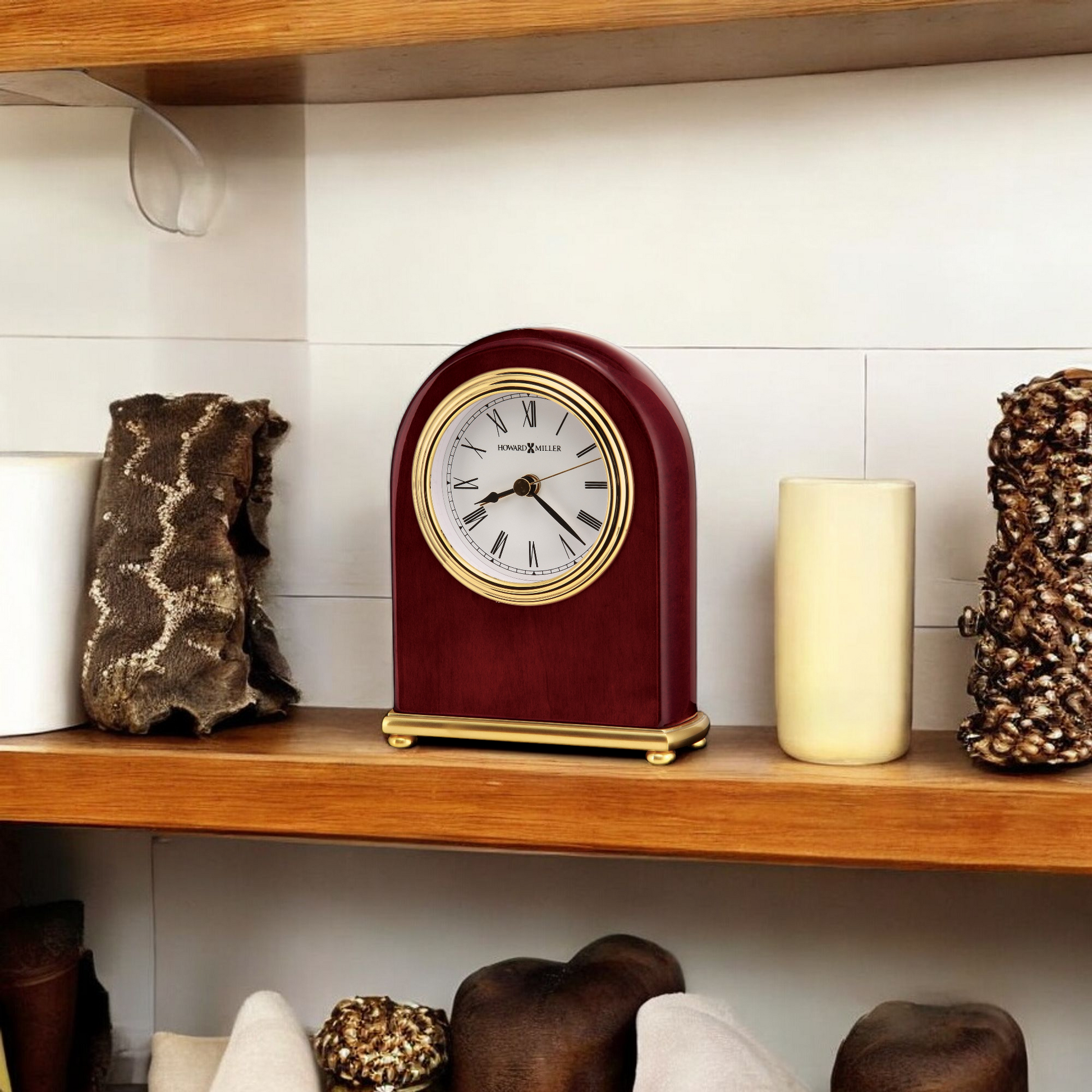 Horloge de table en arche de palissandre