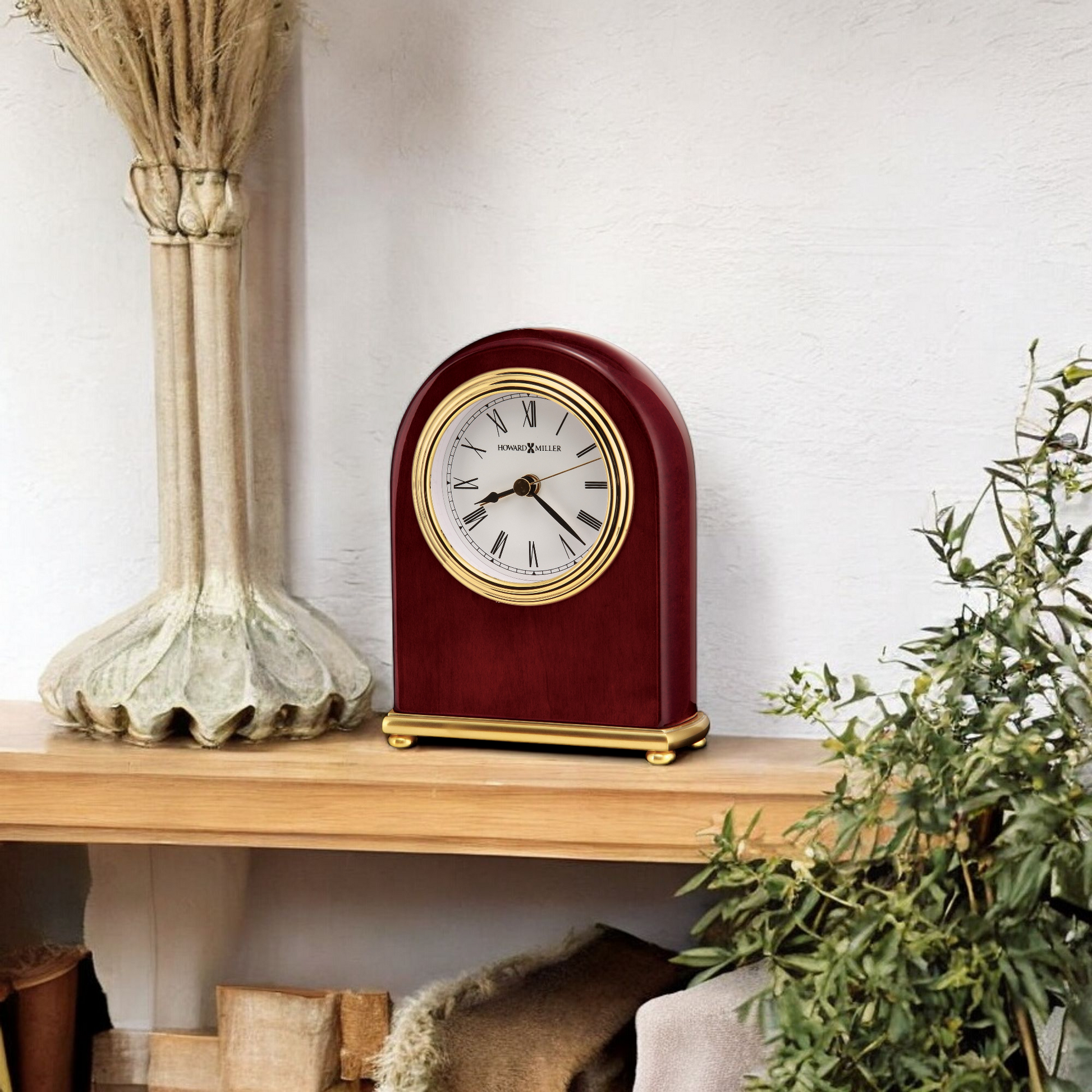 Horloge de table en arche de palissandre