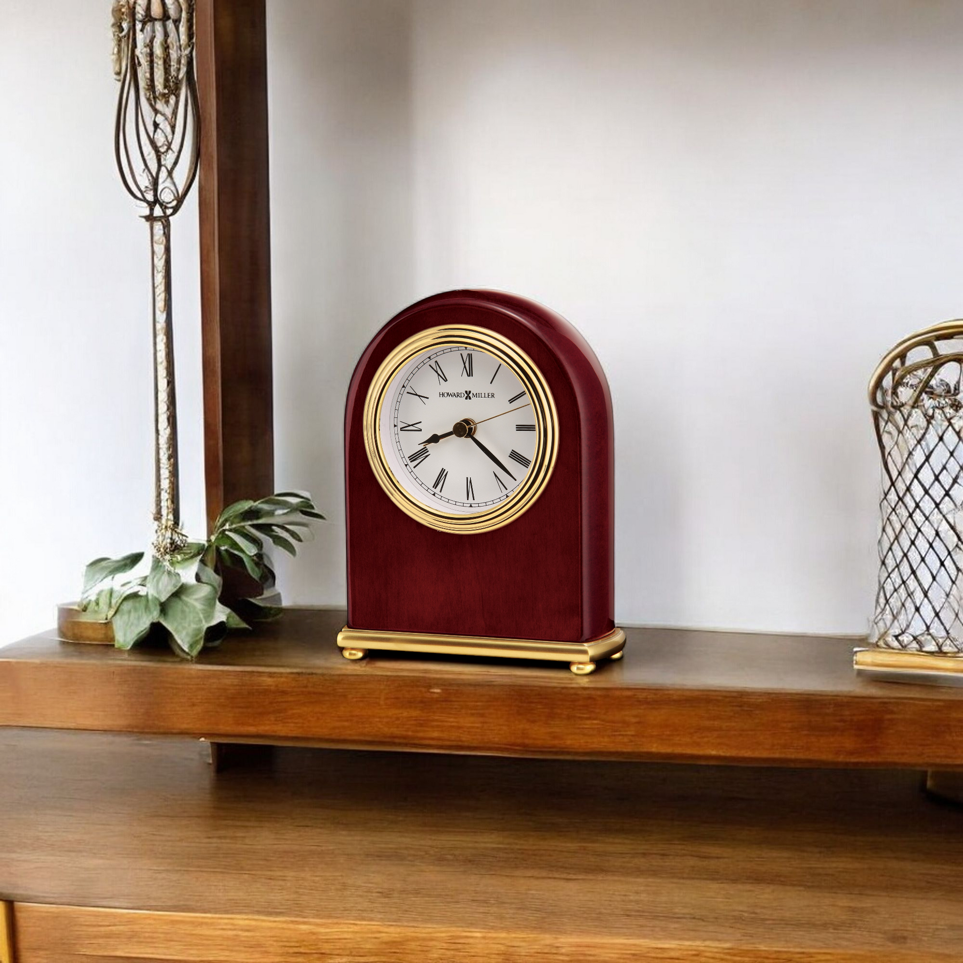 Horloge de table en arche de palissandre