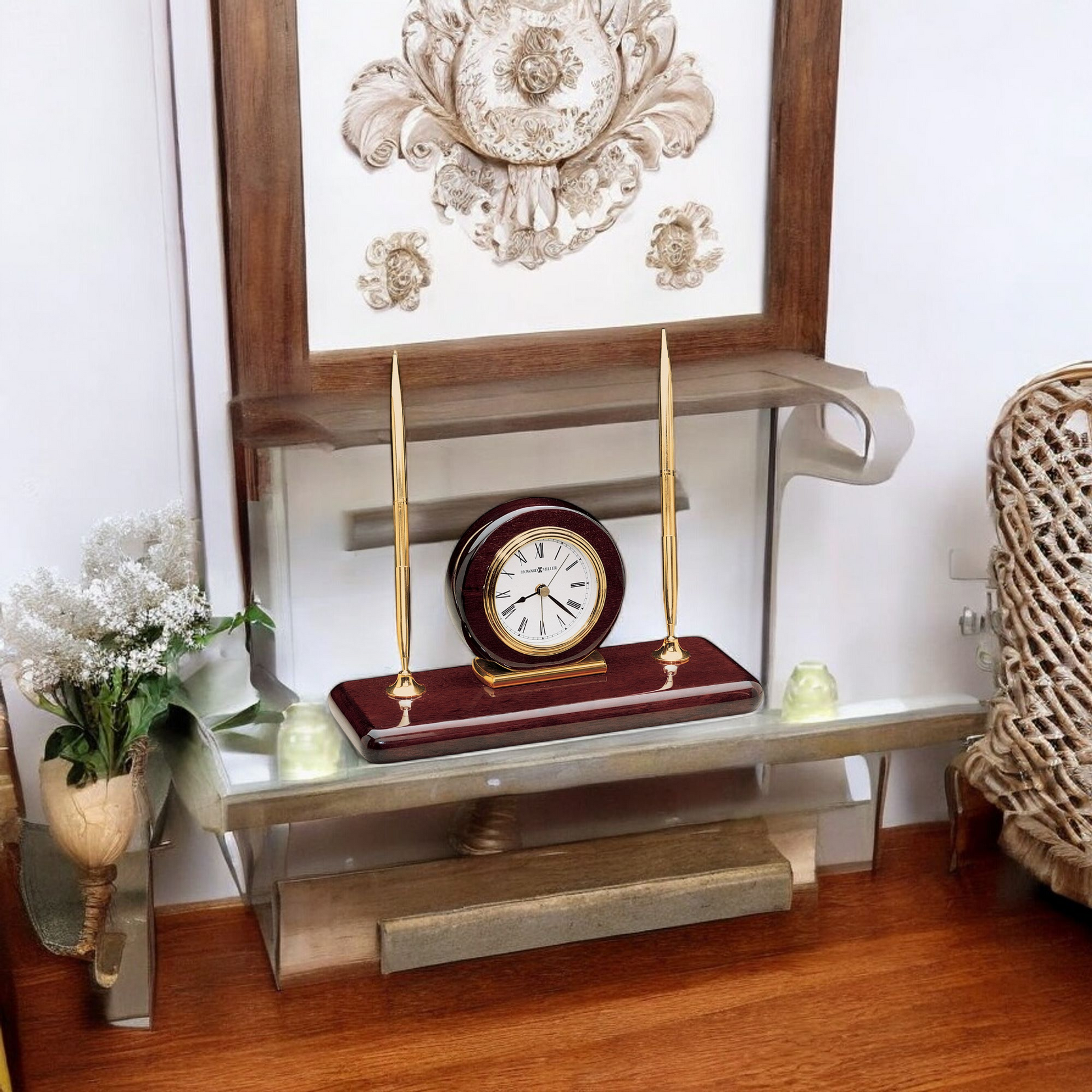Horloge de table en palissandre