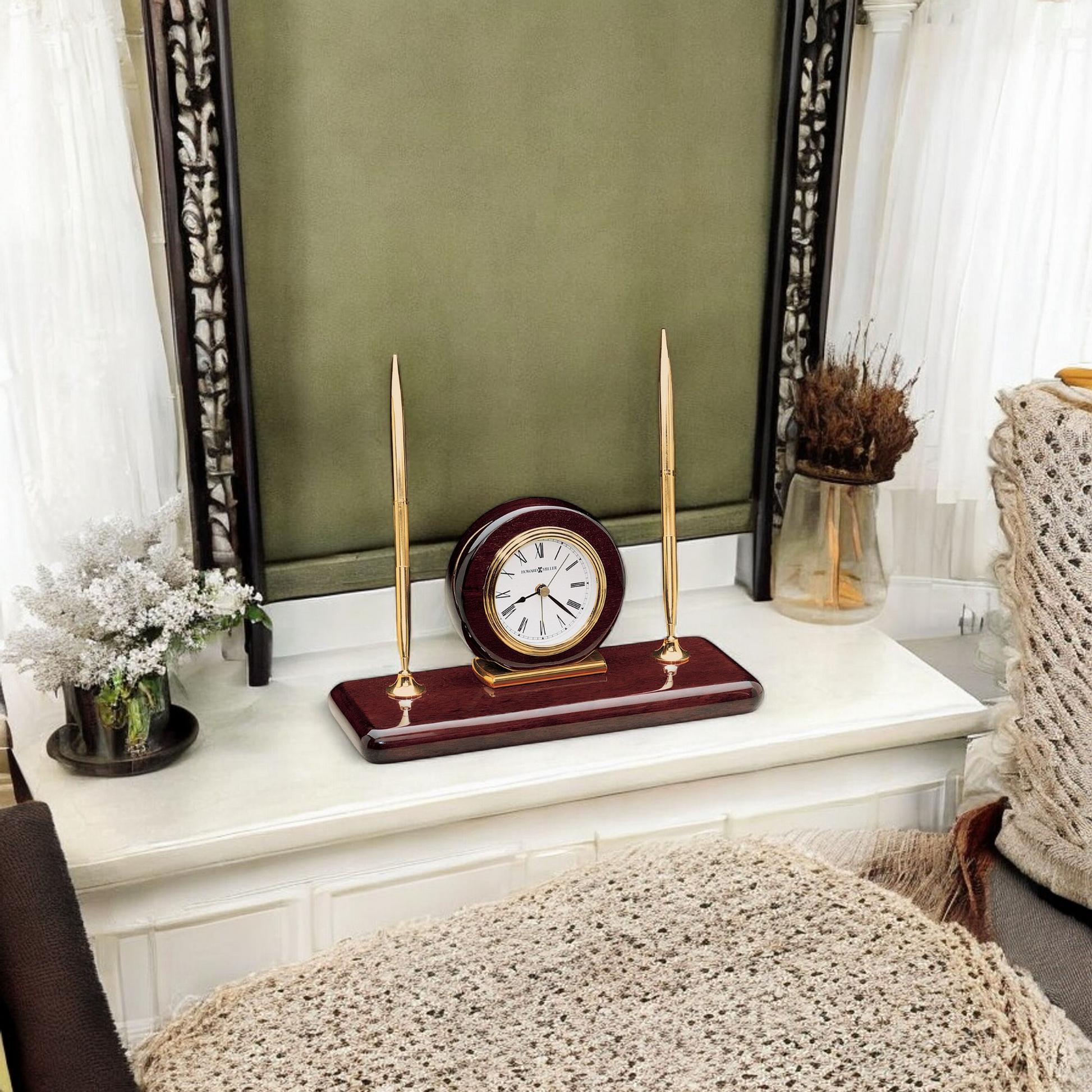 Horloge de table en palissandre