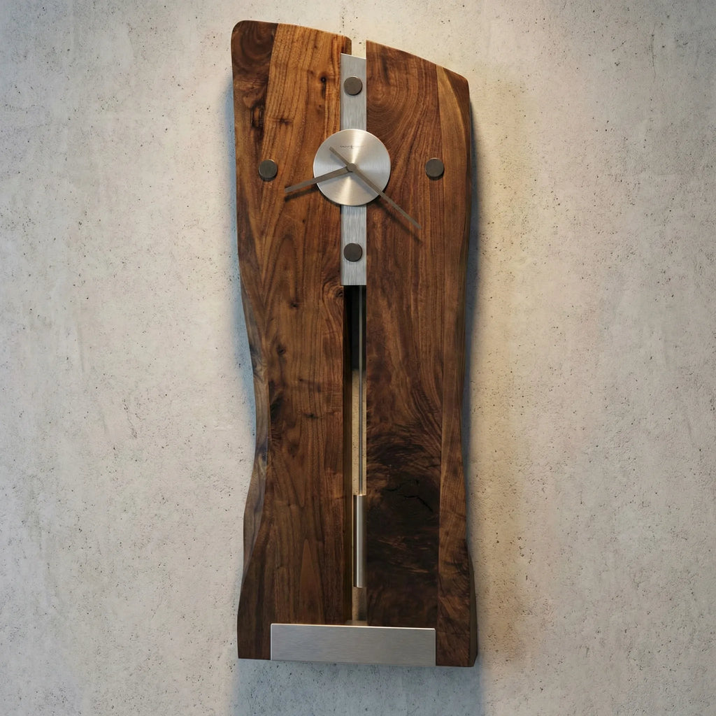Modern wooden non-chiming wall clock
