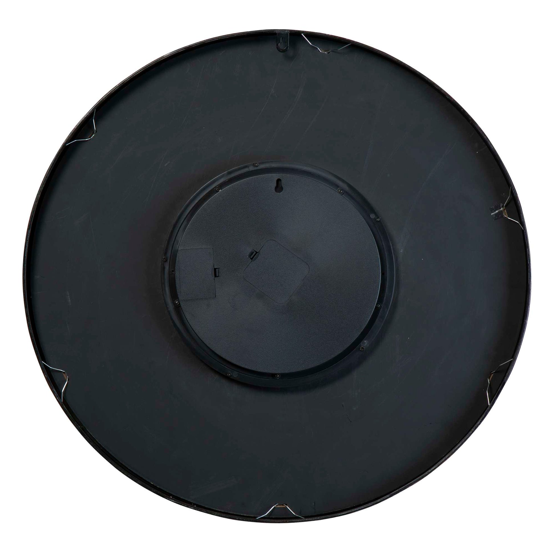 Top view of a round black disc with a raised center and no visible markings.