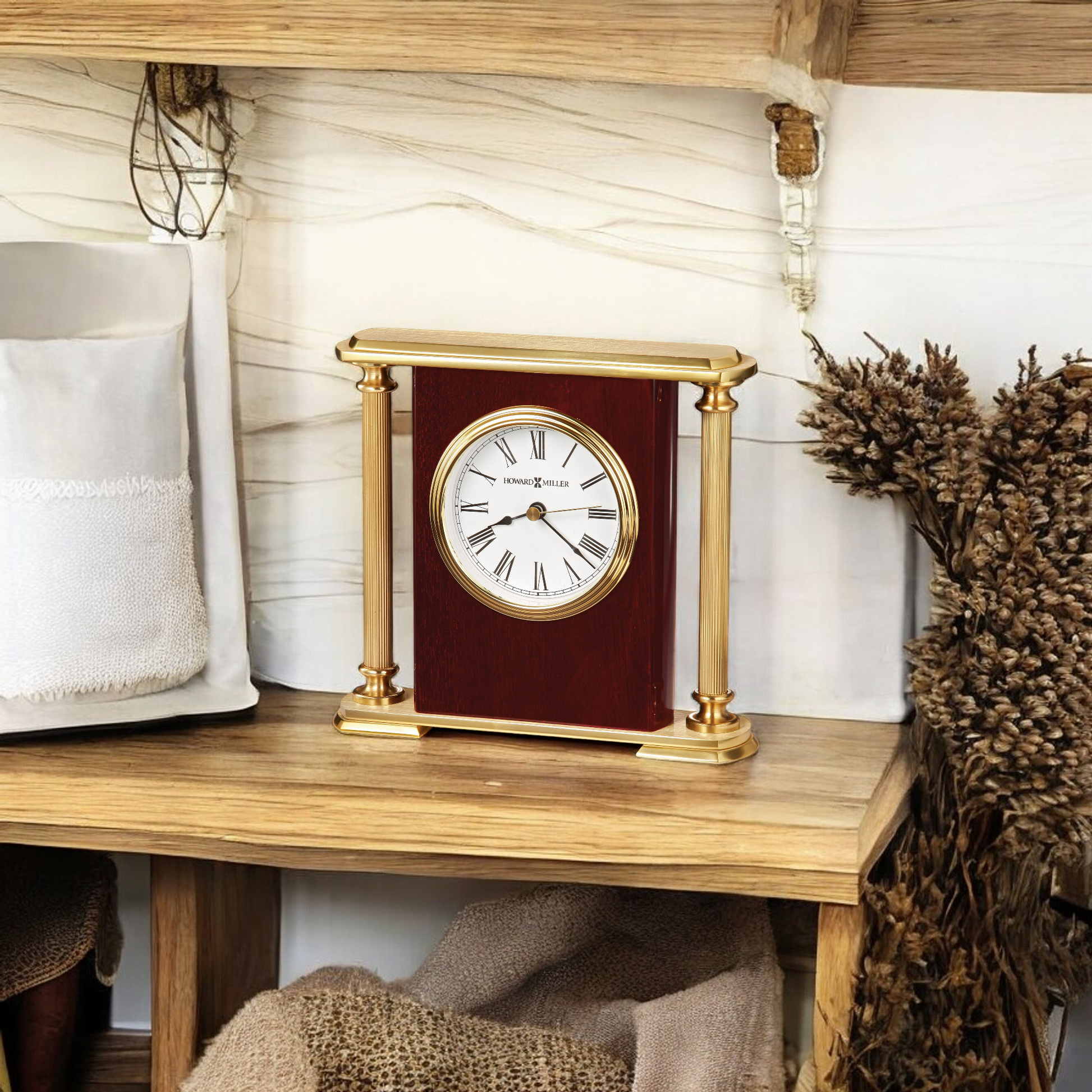 Horloge de table à support en palissandre Encore
