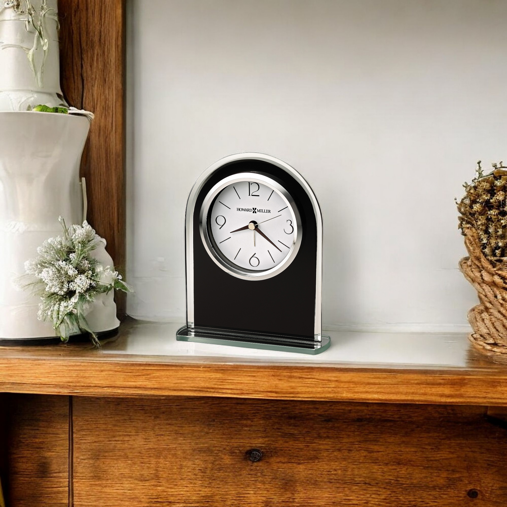 Horloge de table en ébène lustré 