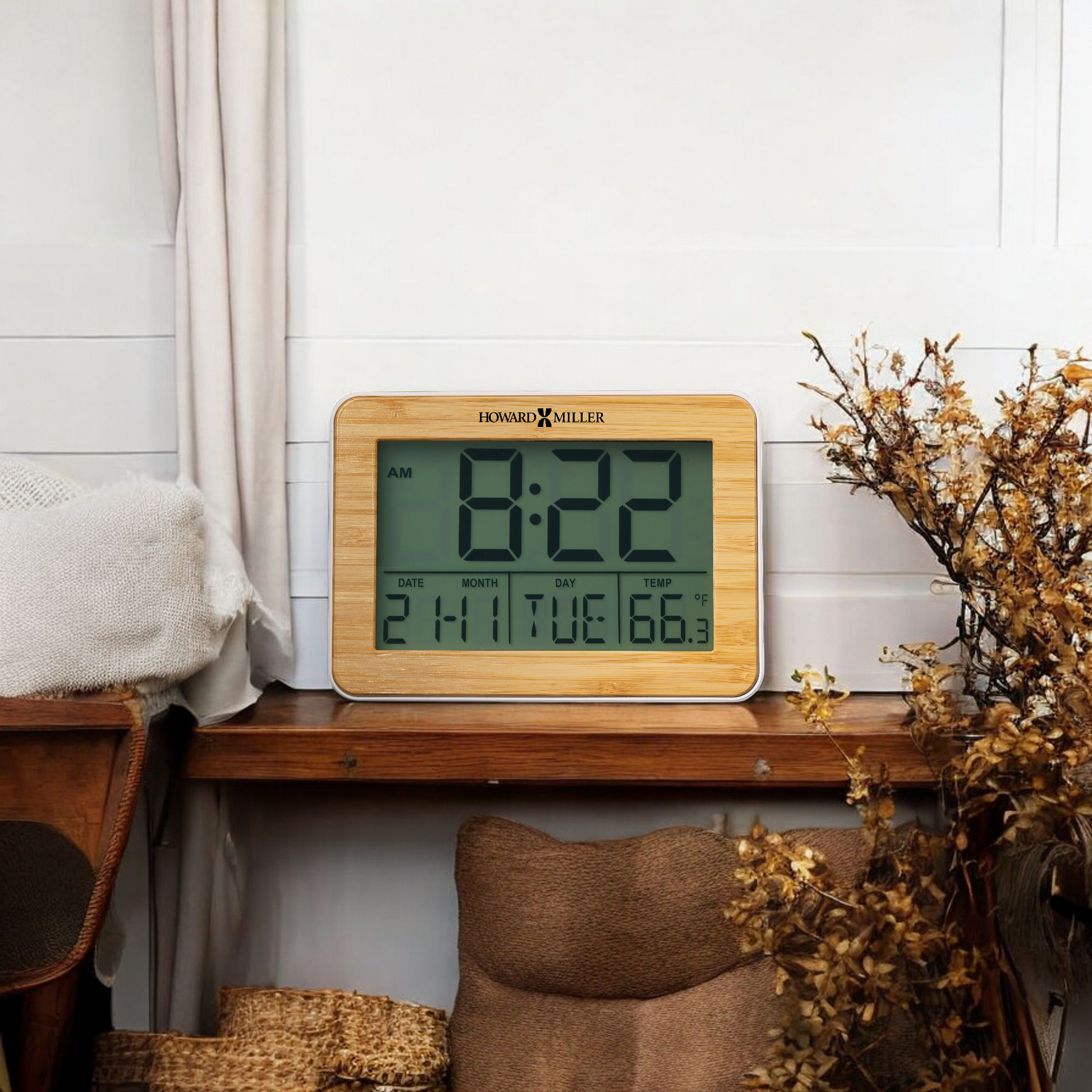 Bamboo Frame Alarm Clock