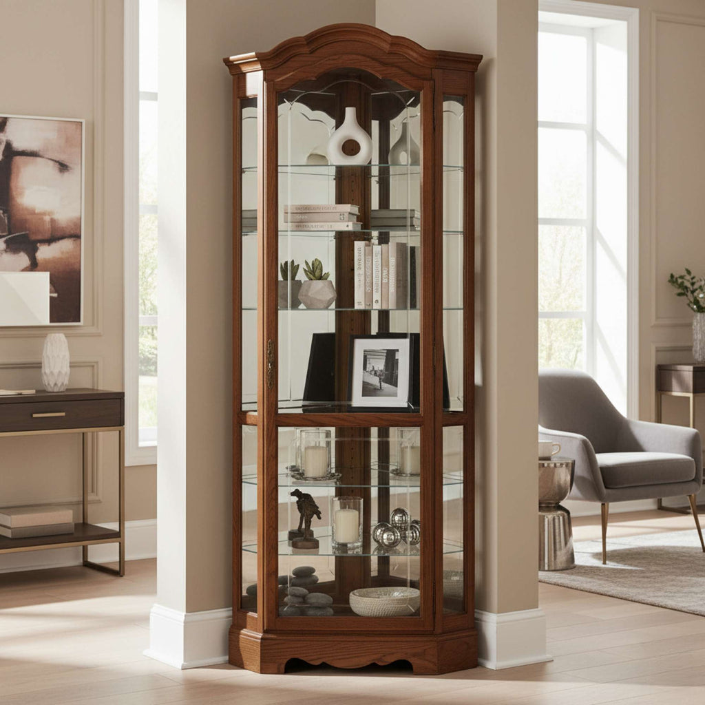 Jamestown II Corner Curio Cabinet