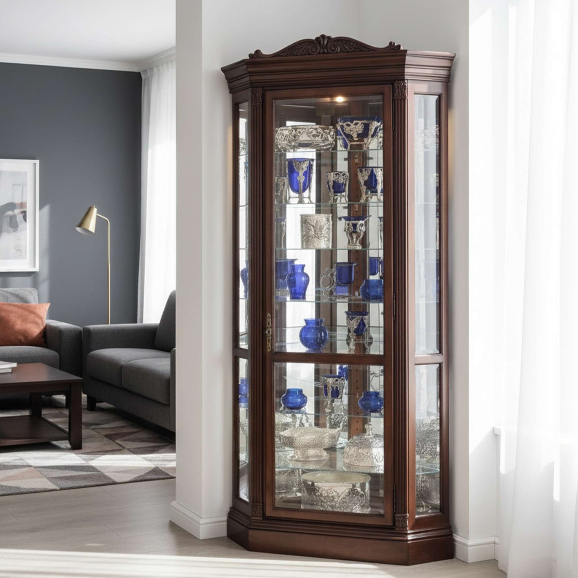 Embassy II Corner Curio Cabinet