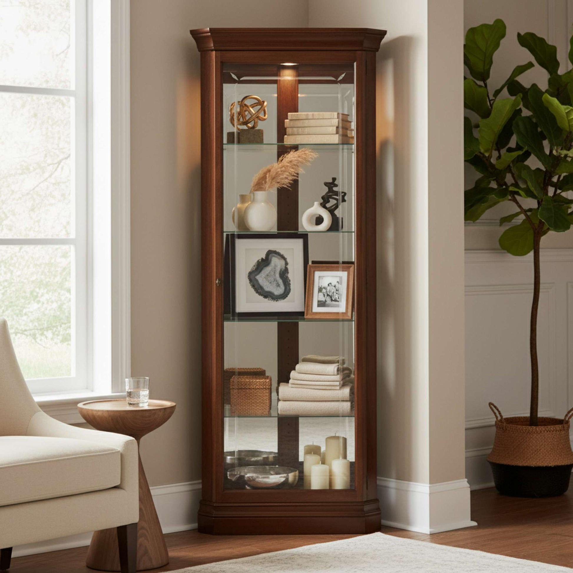 Lynwood Corner Curio Cabinet