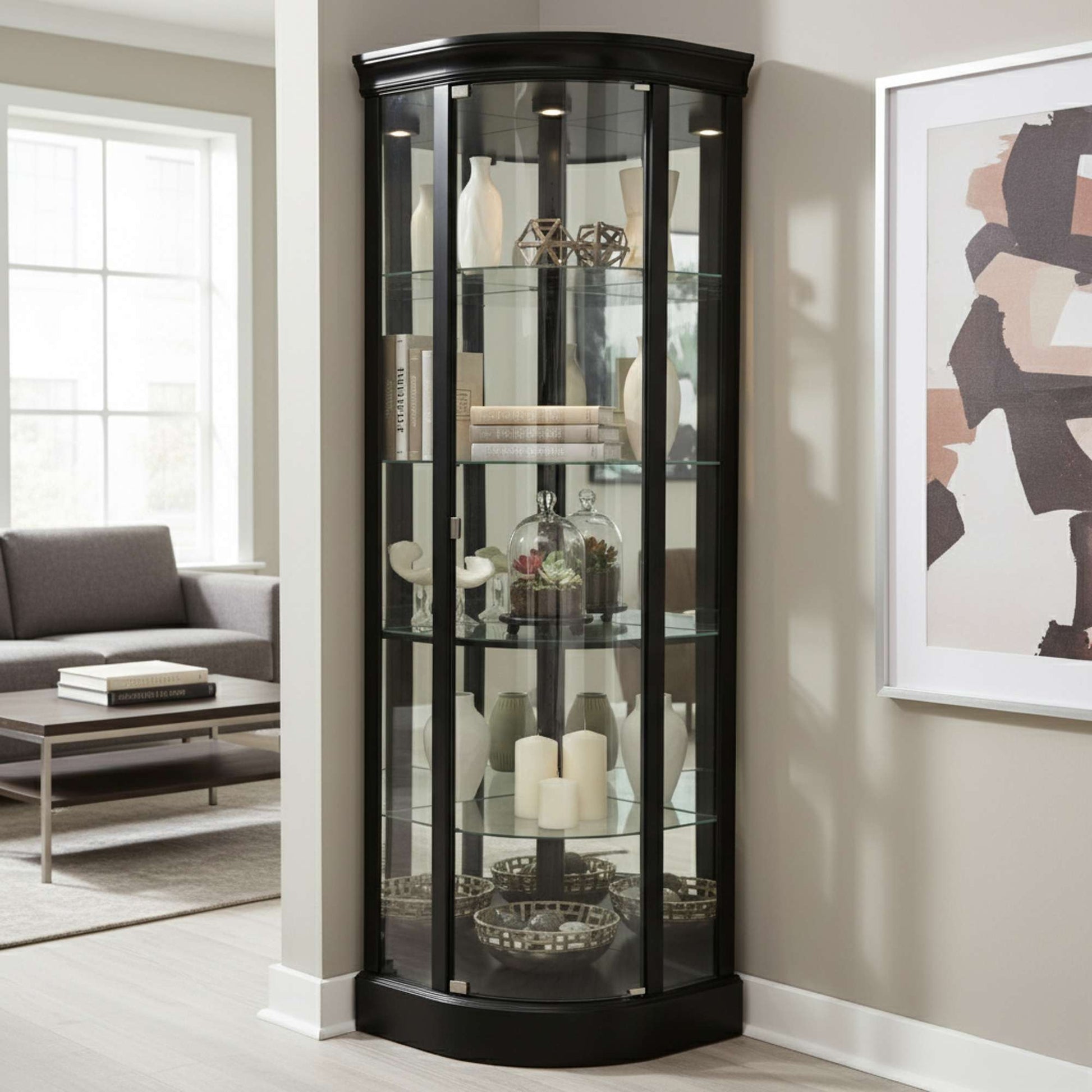 Marlowe II Corner Curio Cabinet