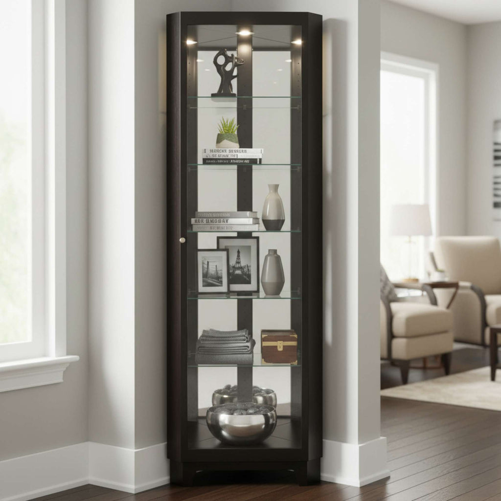 Melissa IV Corner Curio Cabinet