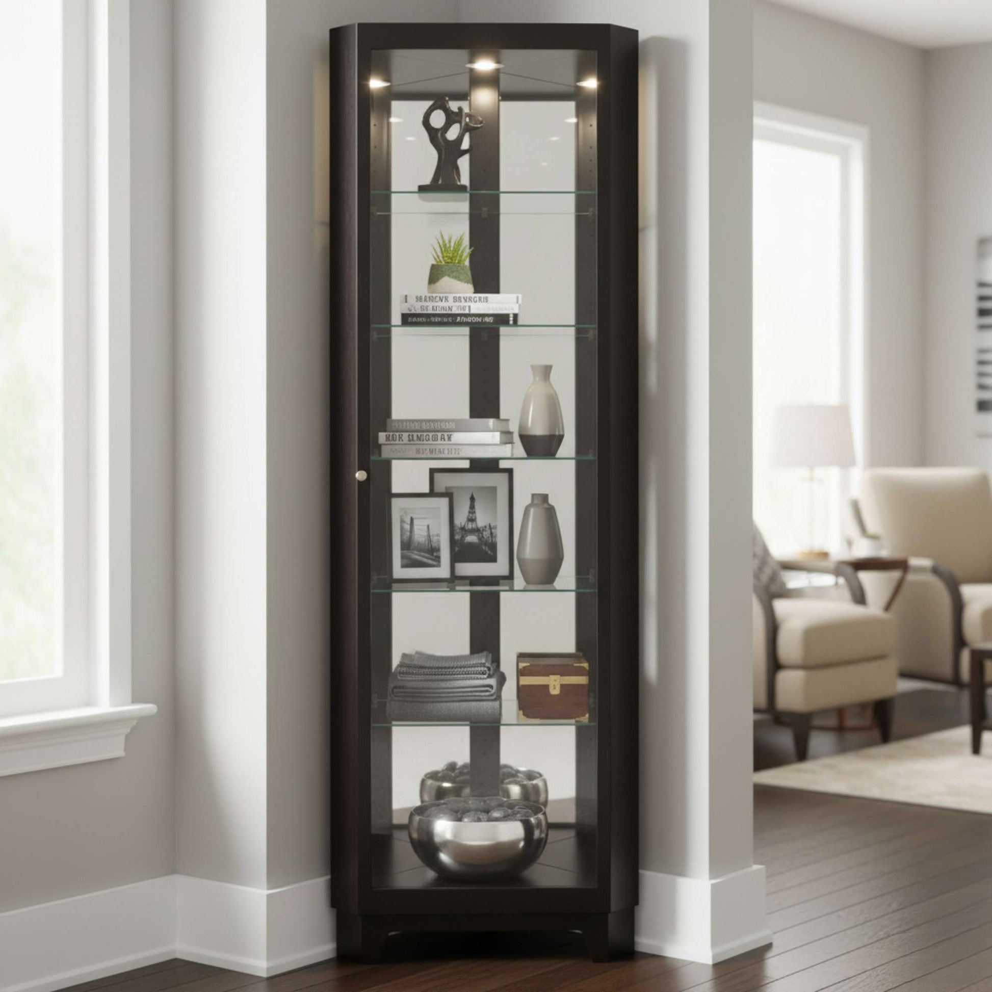 Melissa IV Corner Curio Cabinet