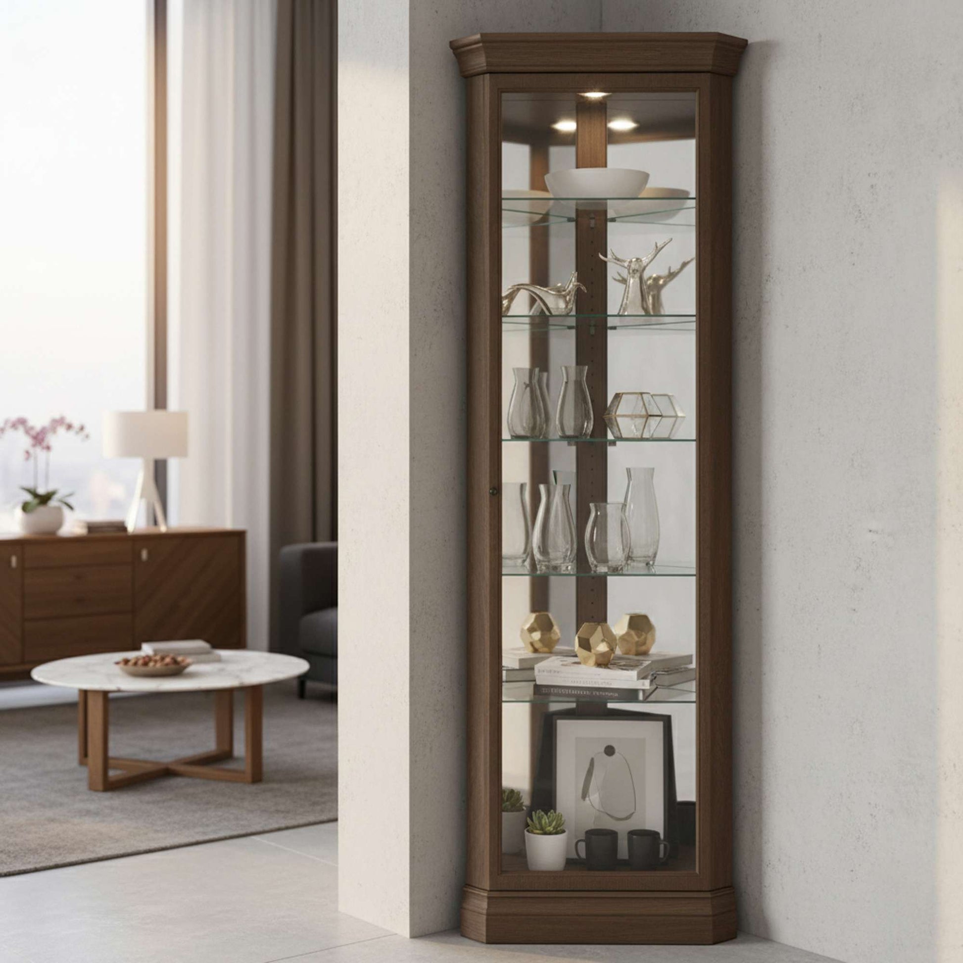 Delia Corner Curio Cabinet