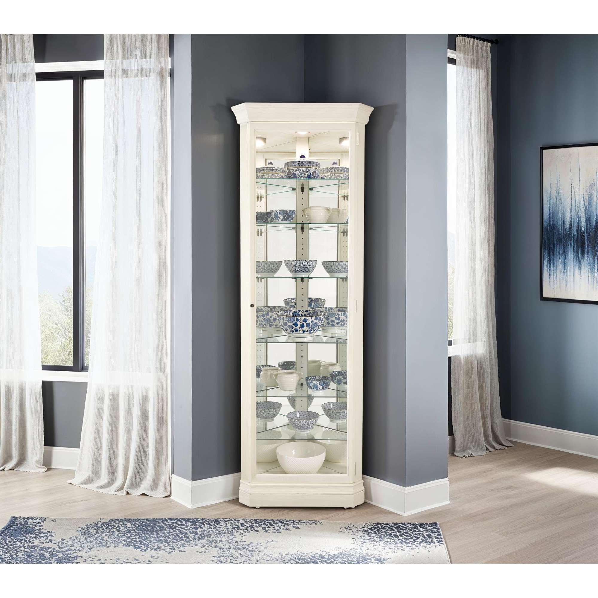 Delia II Corner Curio Cabinet