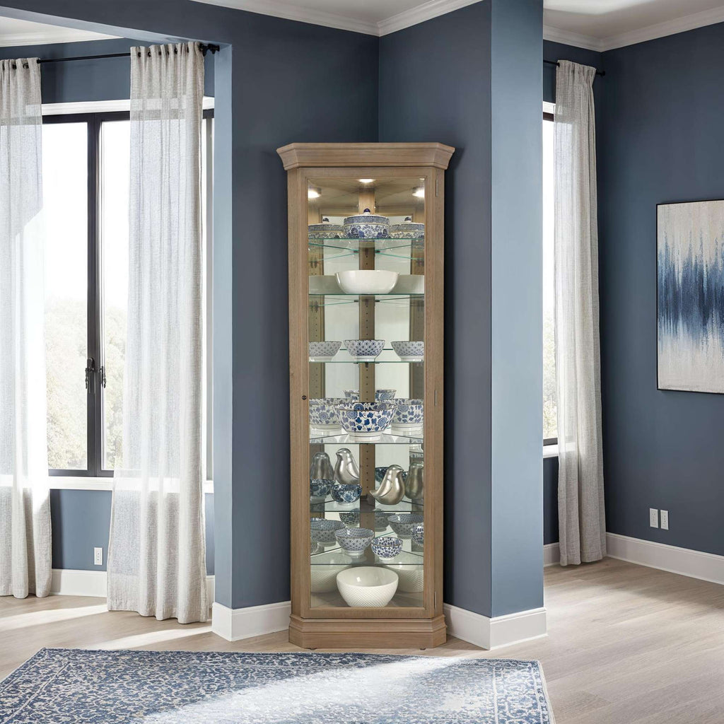 Delia III Corner Curio Cabinet
