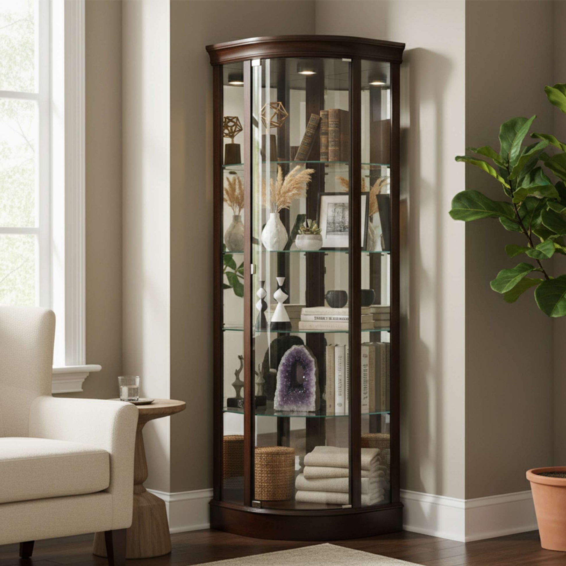 Marlowe III Corner Curio Cabinet