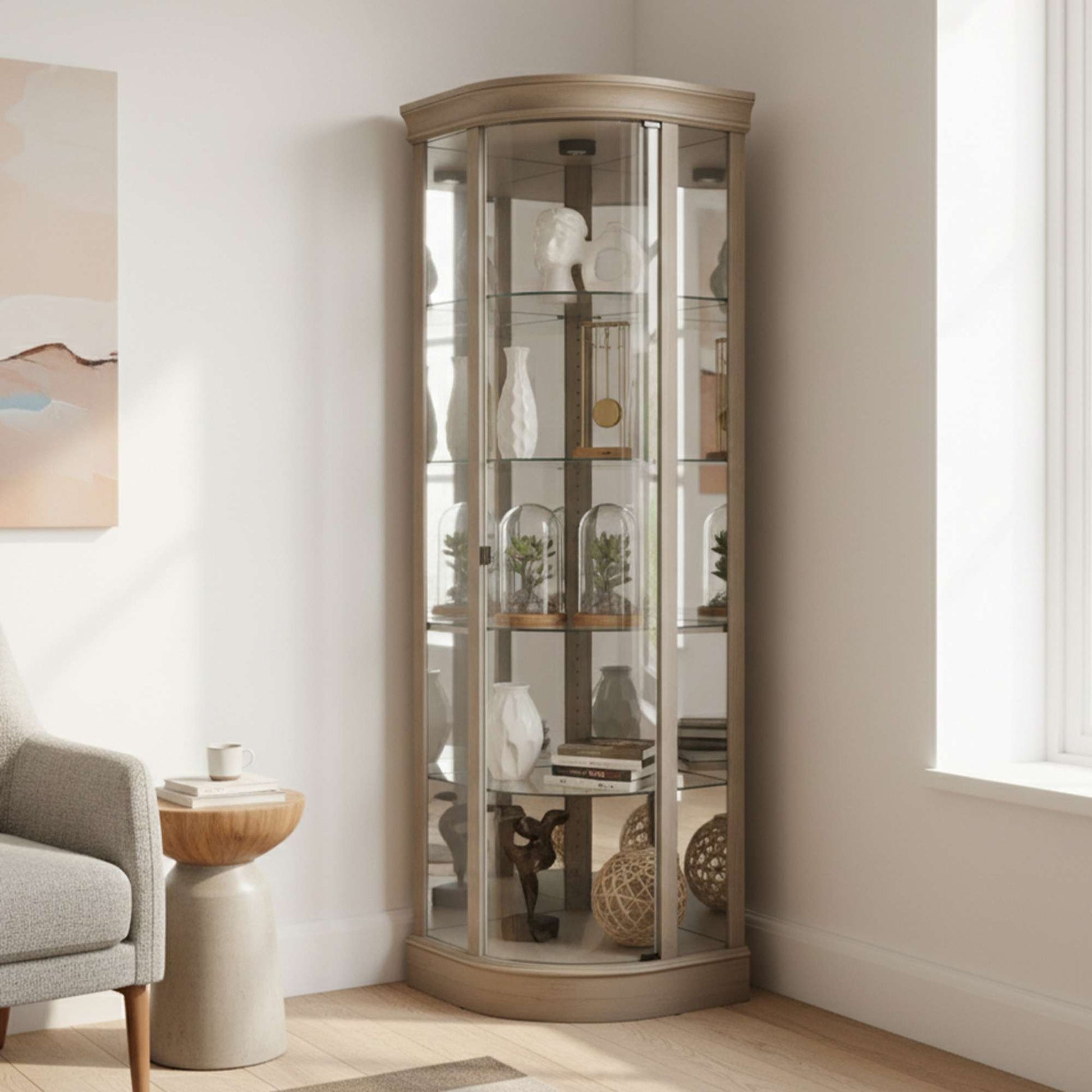 Marlowe V Corner Curio Cabinet