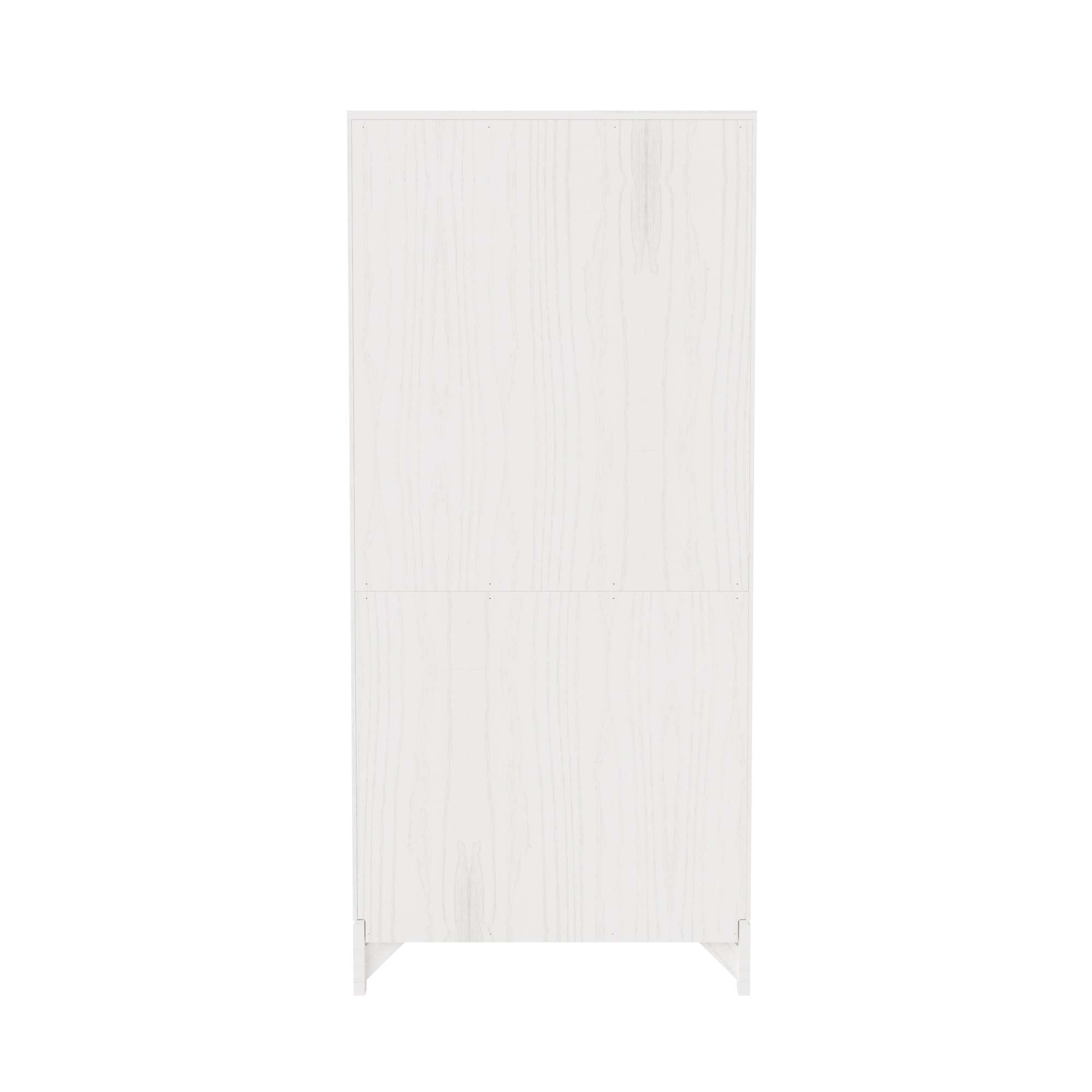 Minimalist white cabinet with a textured finish