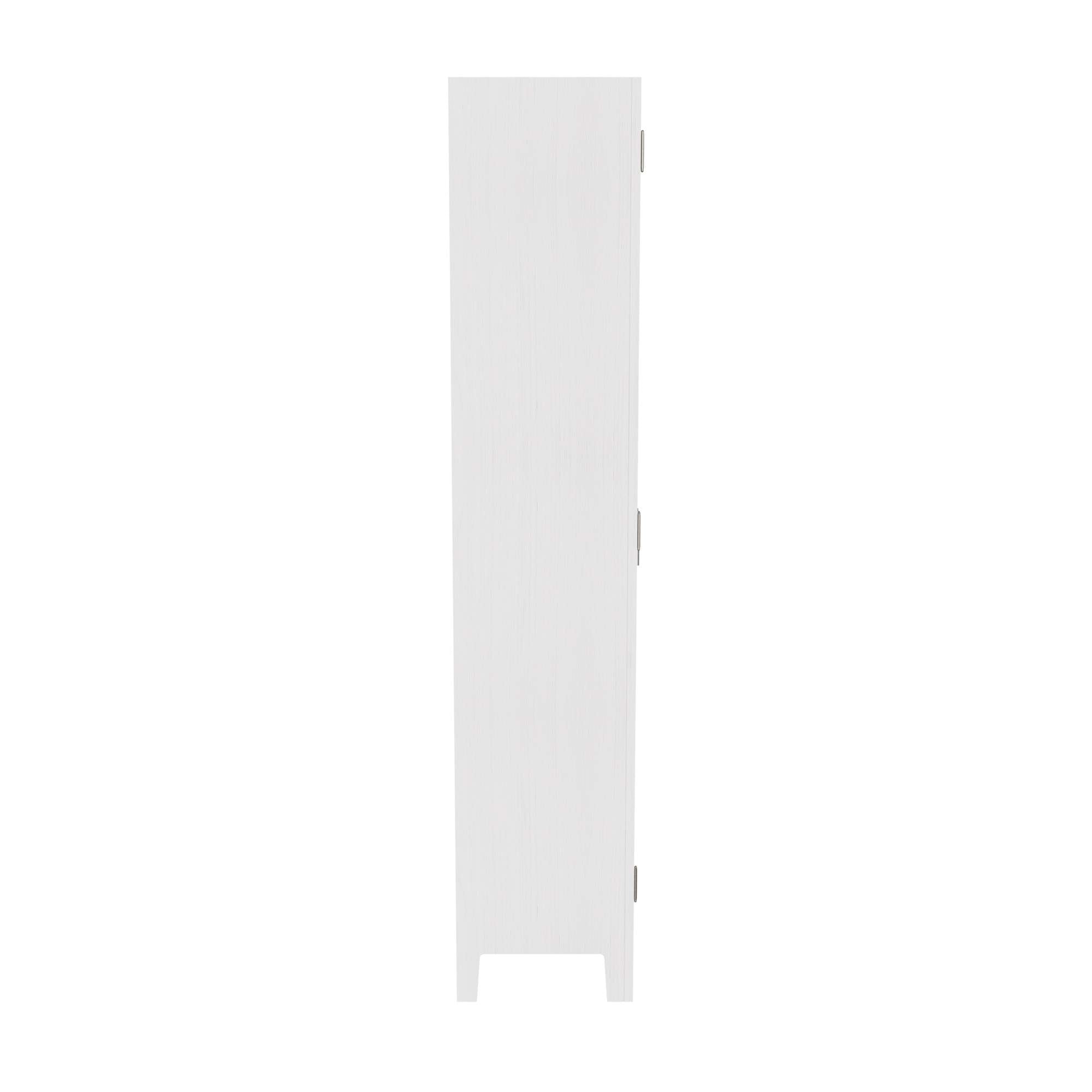 Narrow white storage cabinet
