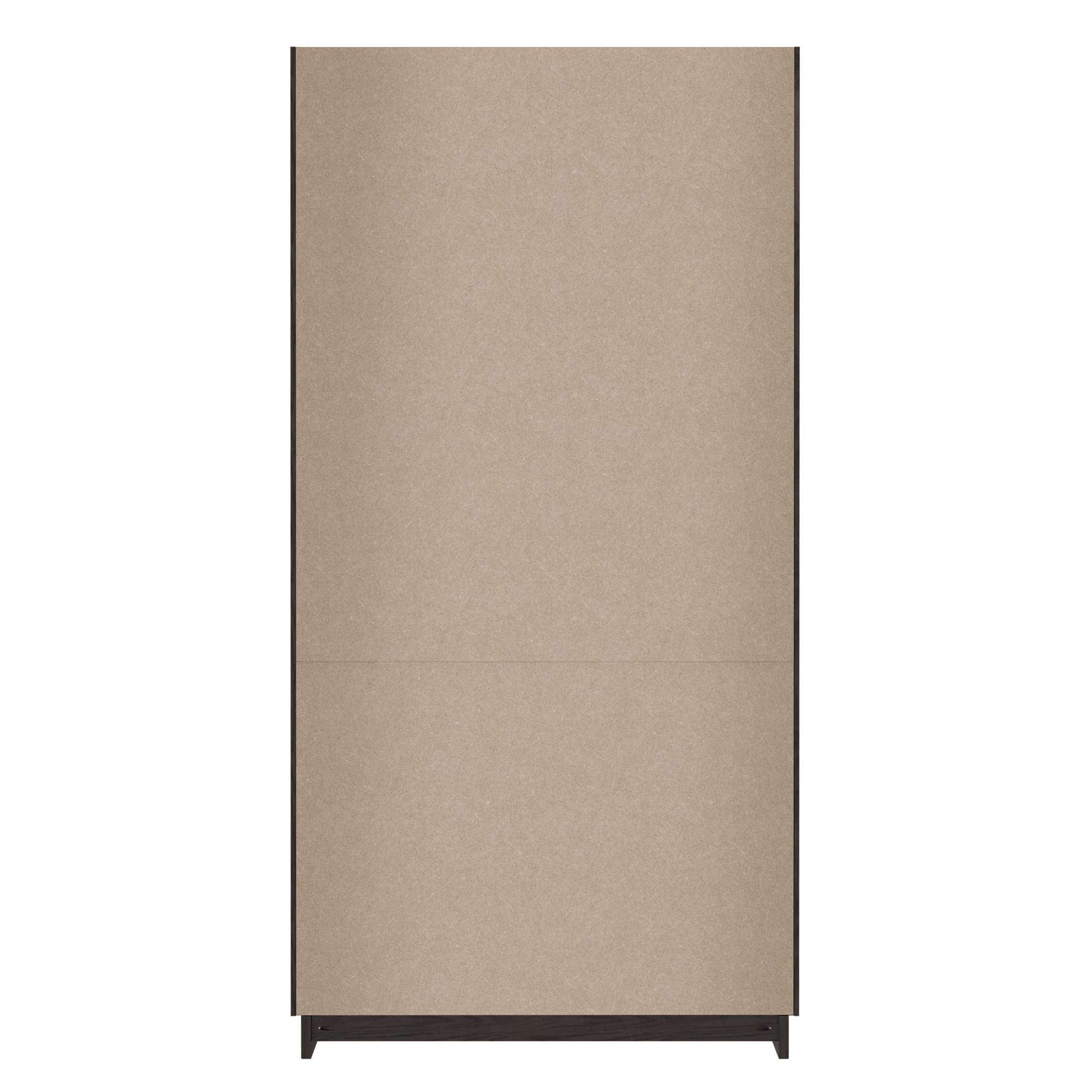 Plain, tall storage cabinet with a beige front