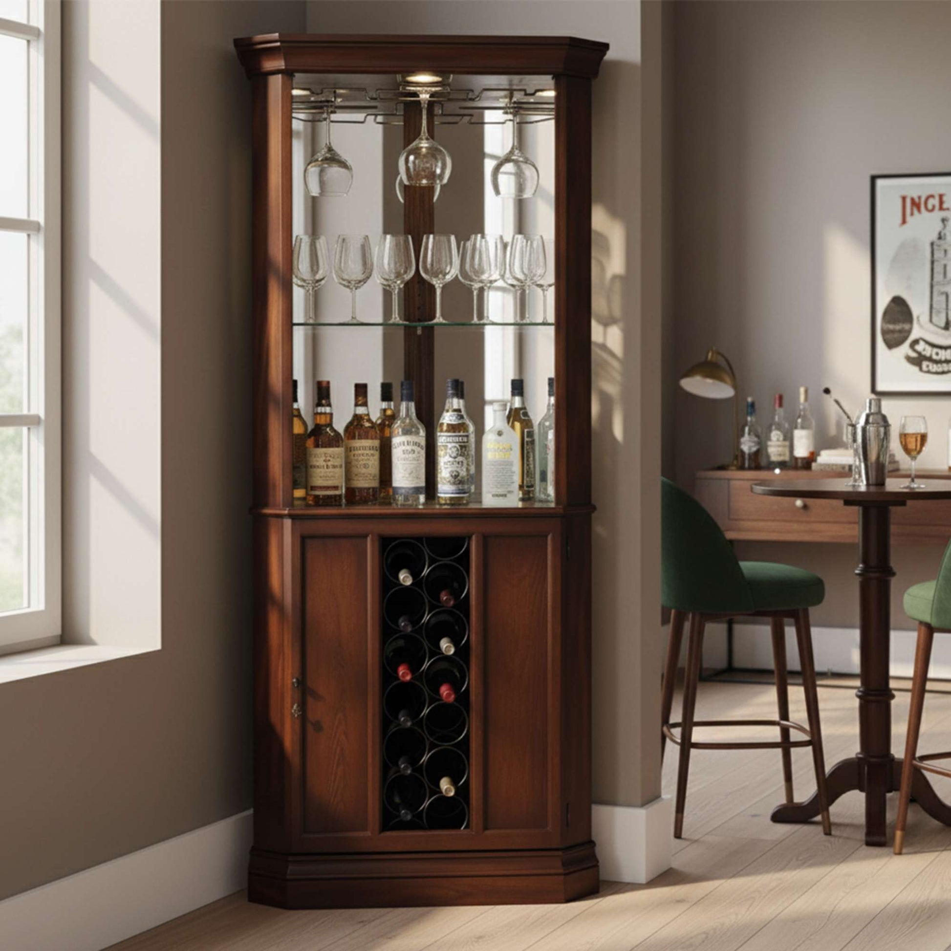 Piedmont Corner Wine Cabinet