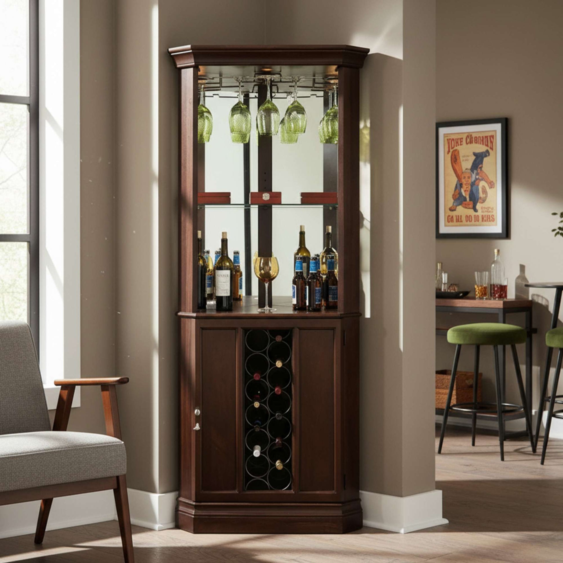 Piedmont III Corner Wine Cabinet