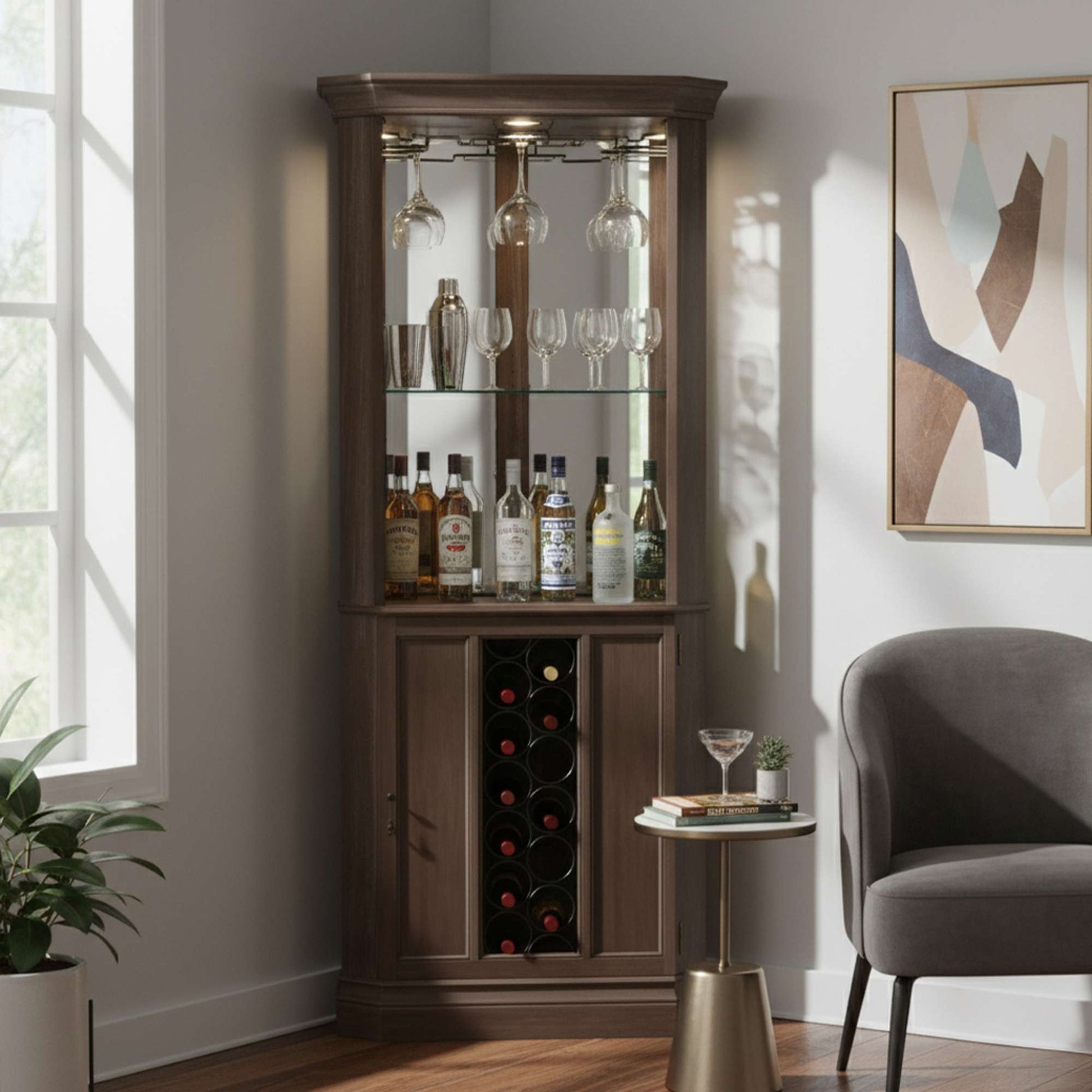 Piedmont IV Corner Wine Cabinet